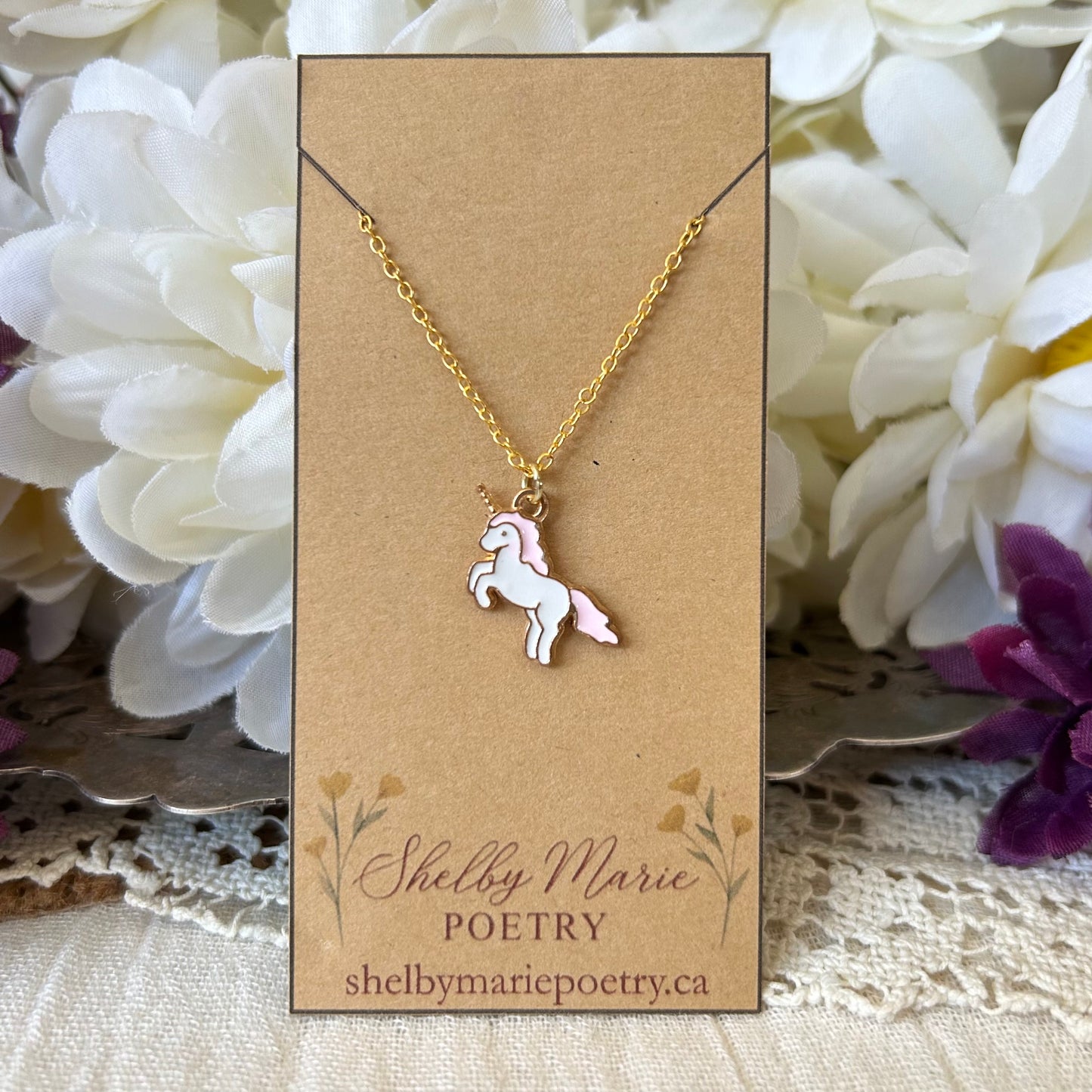Pink Unicorn Necklace