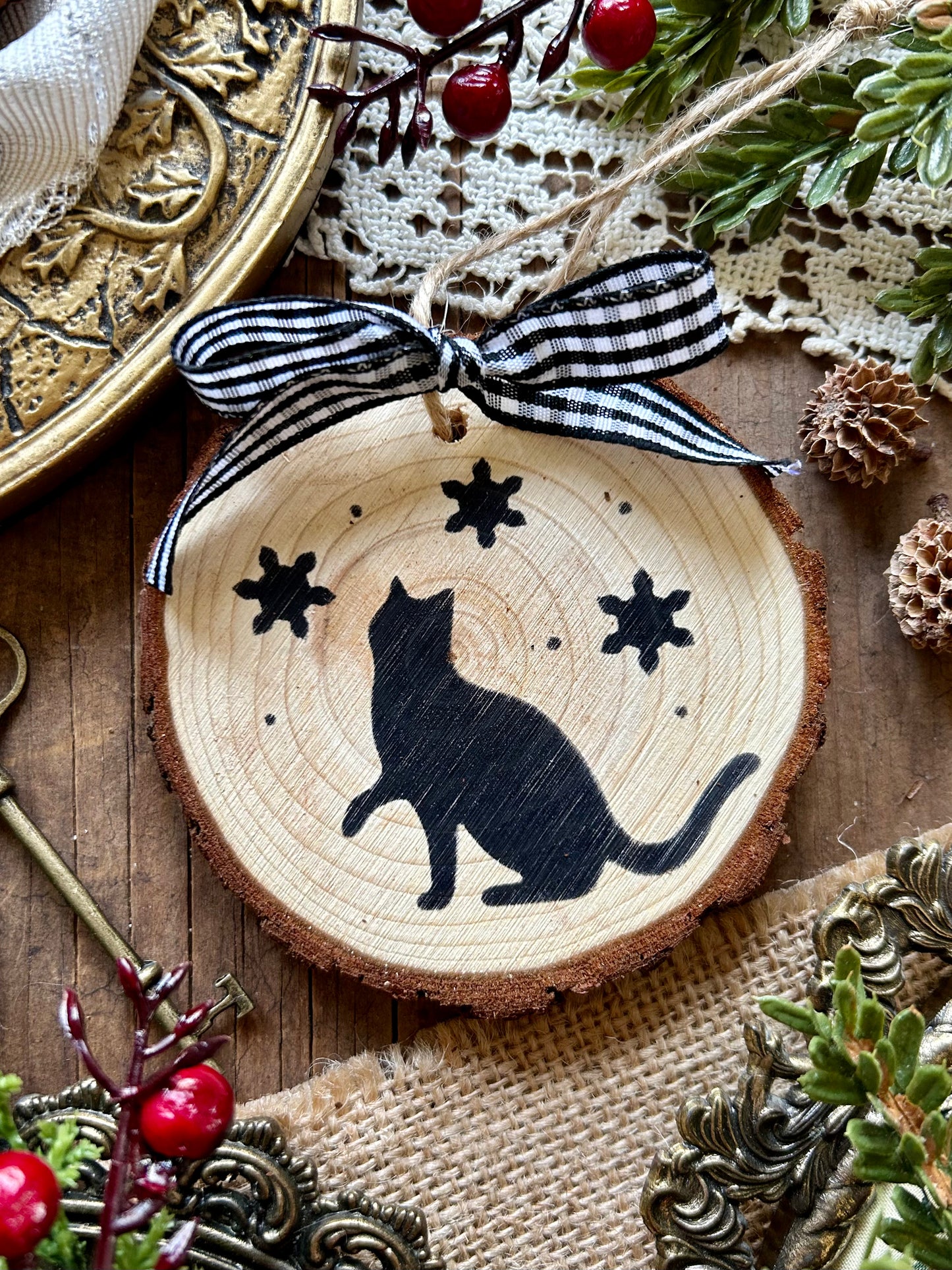 Snowflake Cat Ornament