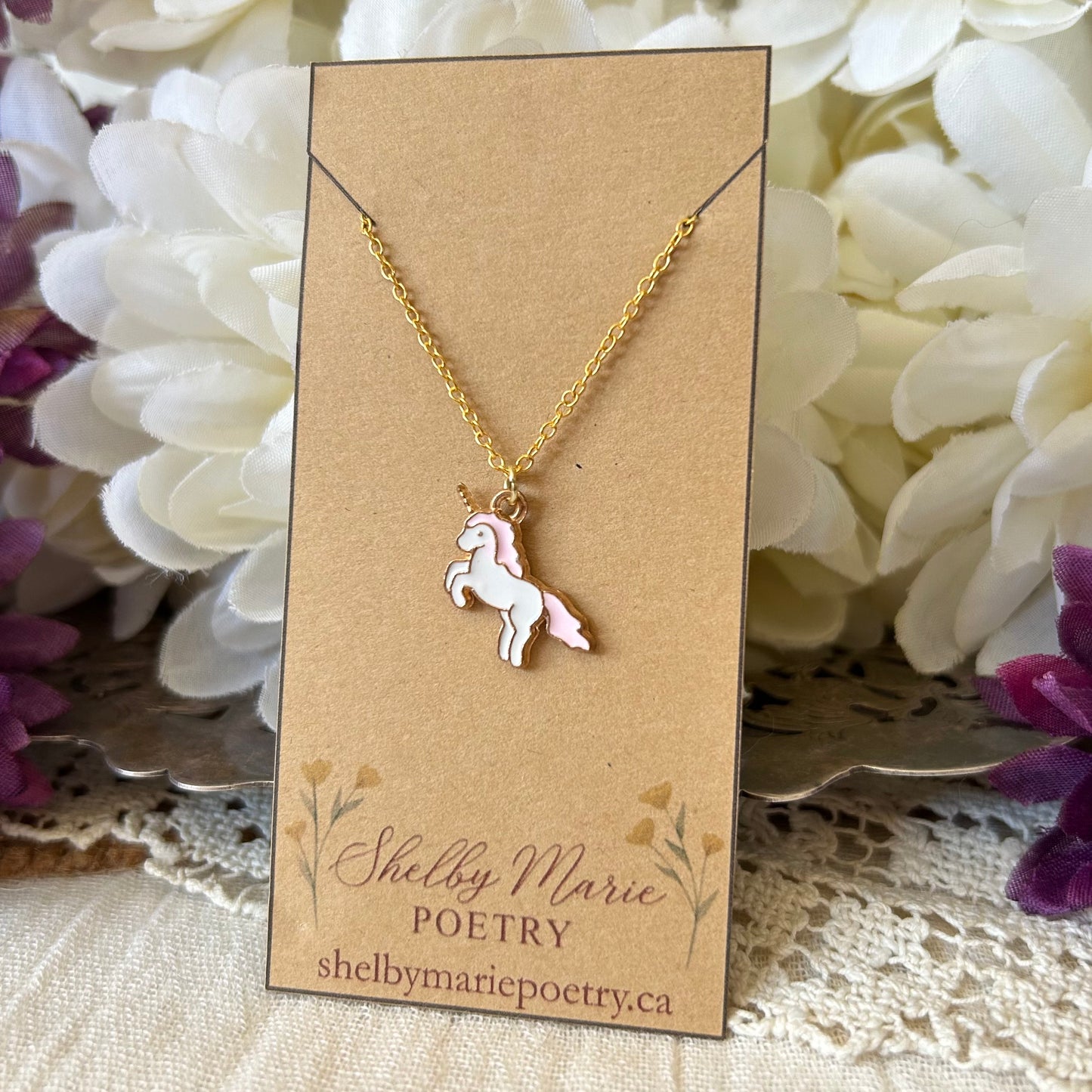 Pink Unicorn Necklace