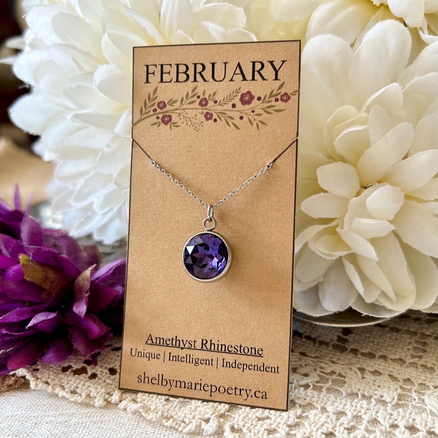 February Birthstone Necklace