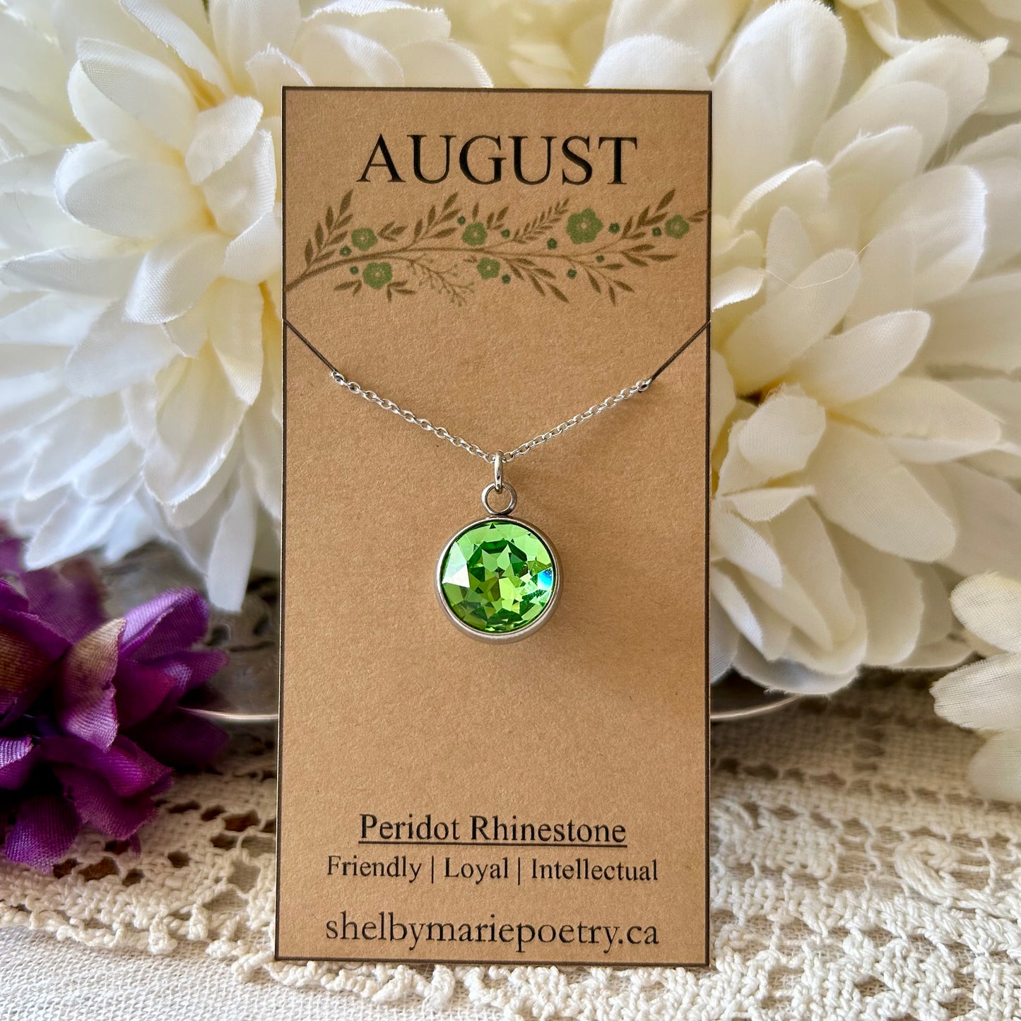 August Birthstone Necklace