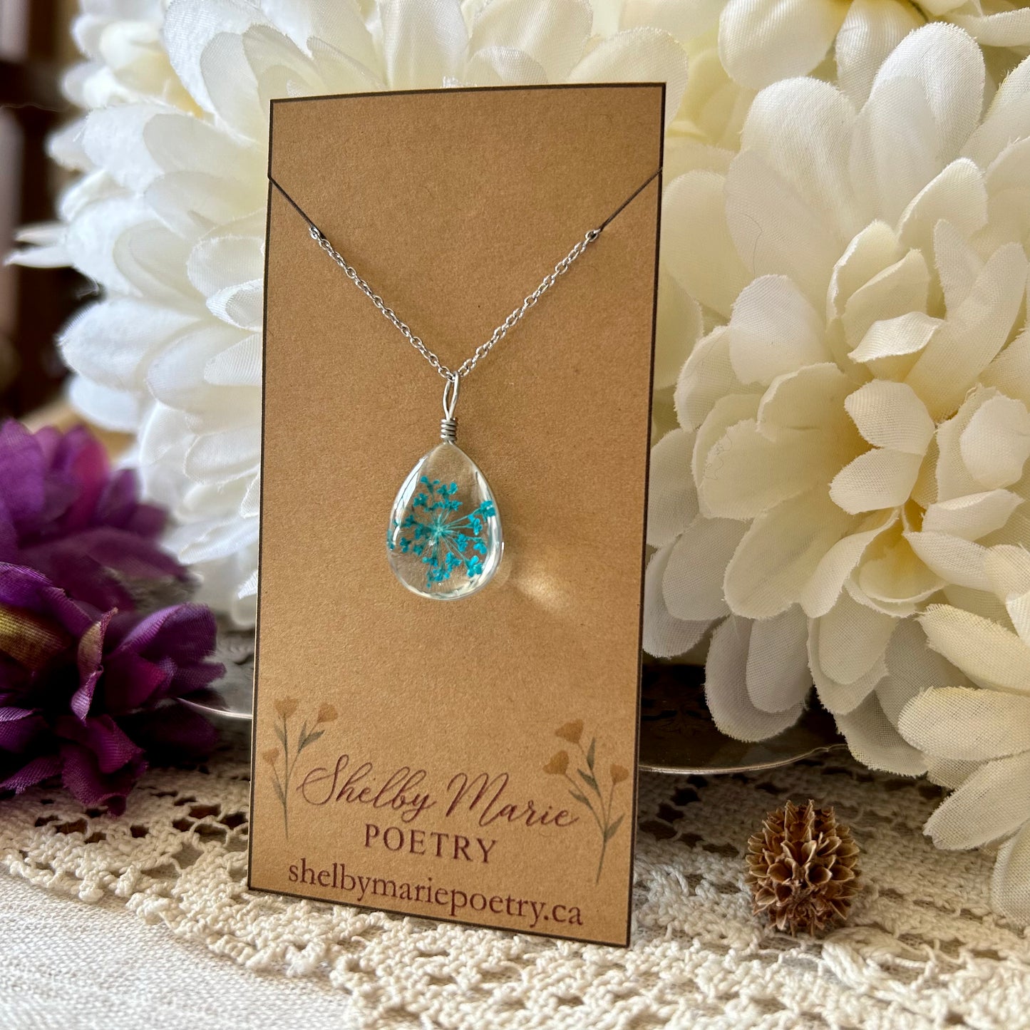 Light Blue Flower Necklace