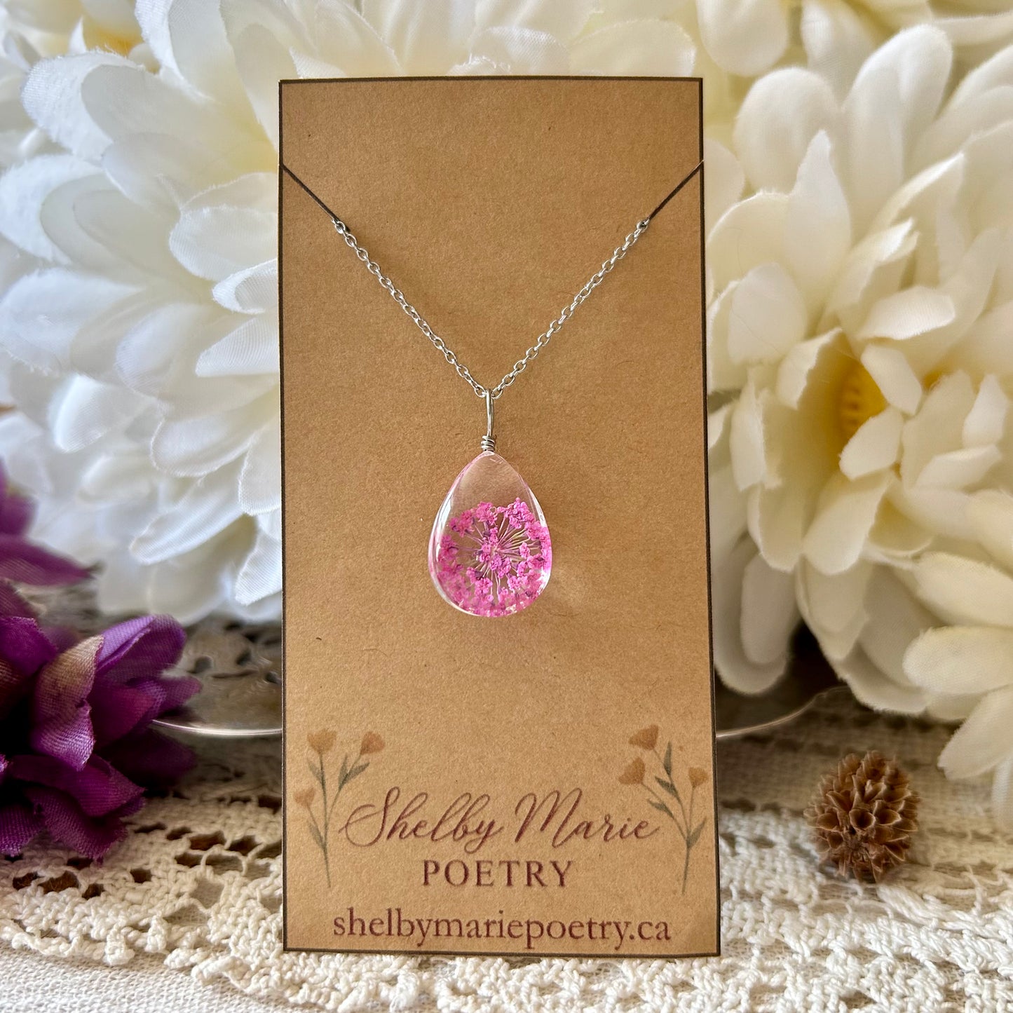Pink Flower Necklace
