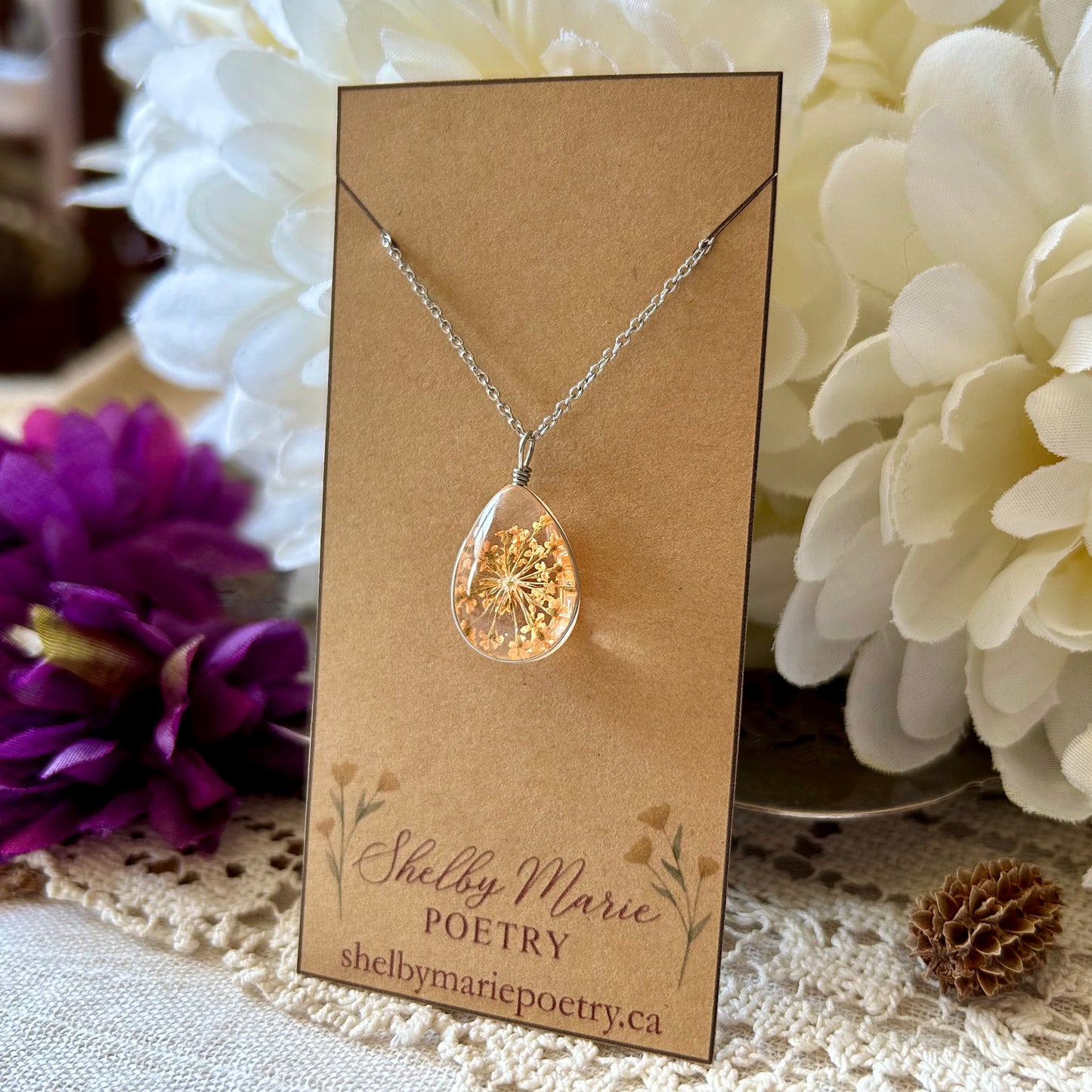 Orange Flower Necklace