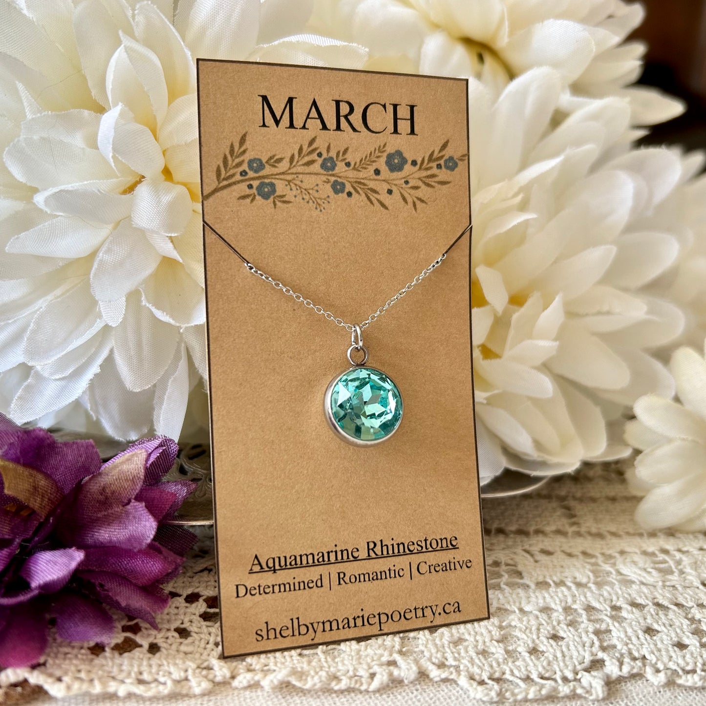 March Birthstone Necklace