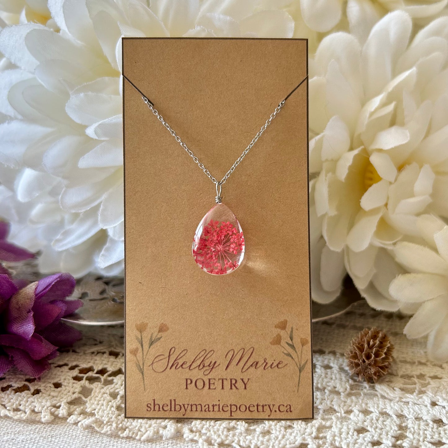 Red Flower Necklace