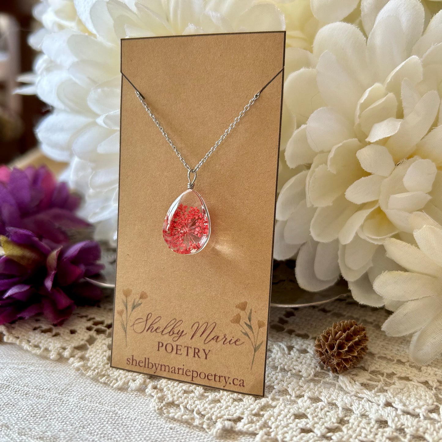 Red Flower Necklace