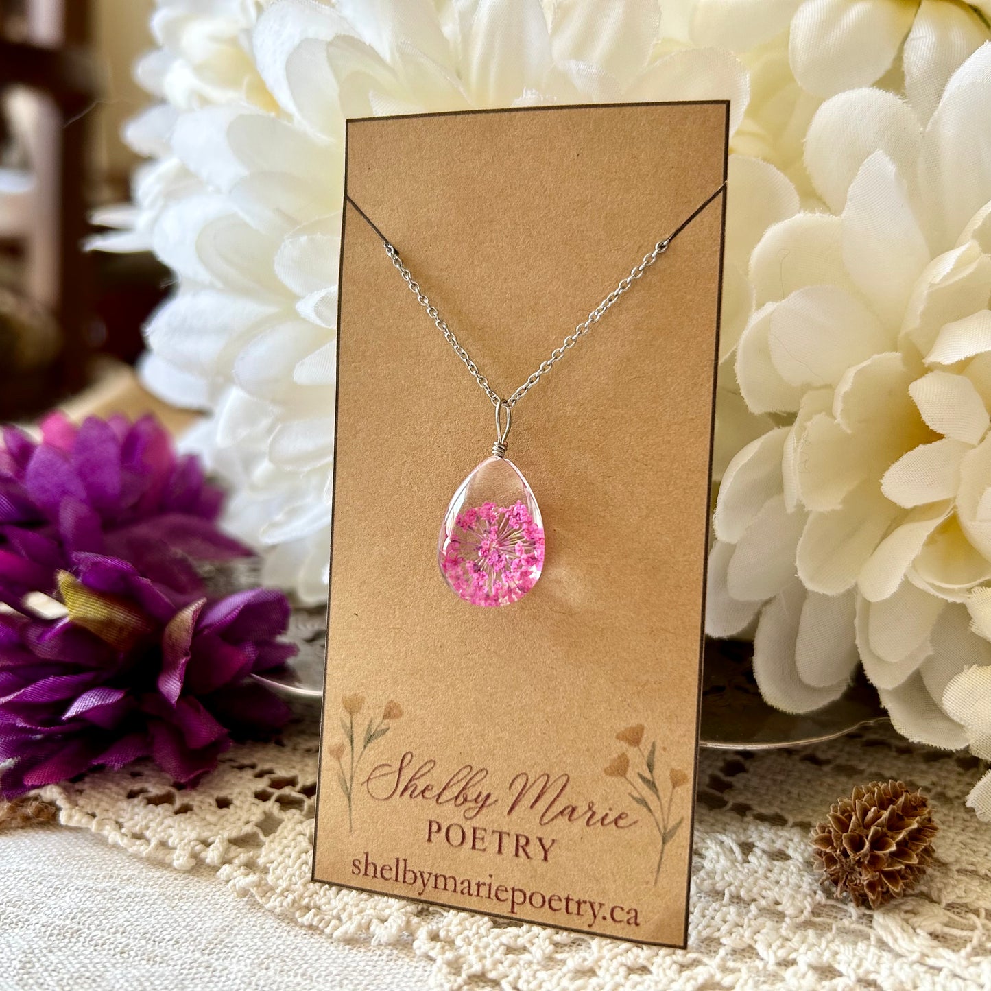 Pink Flower Necklace