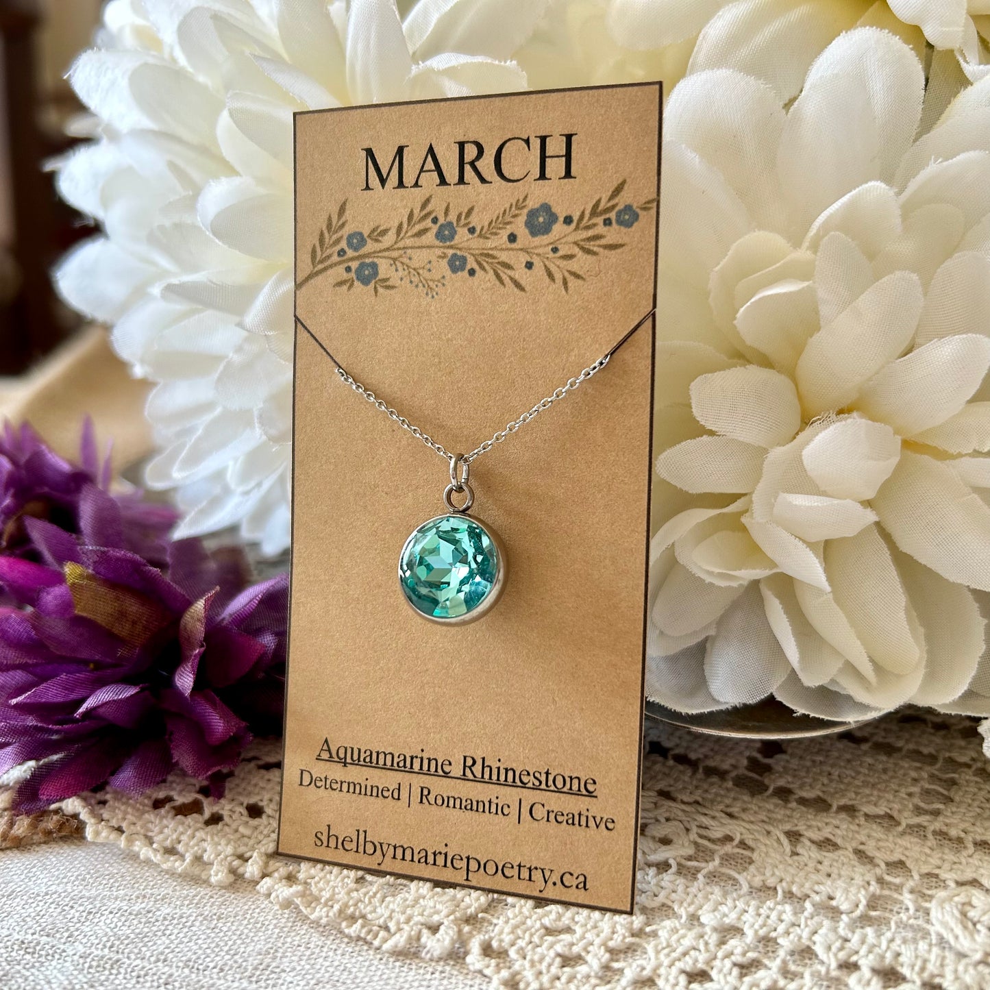 March Birthstone Necklace