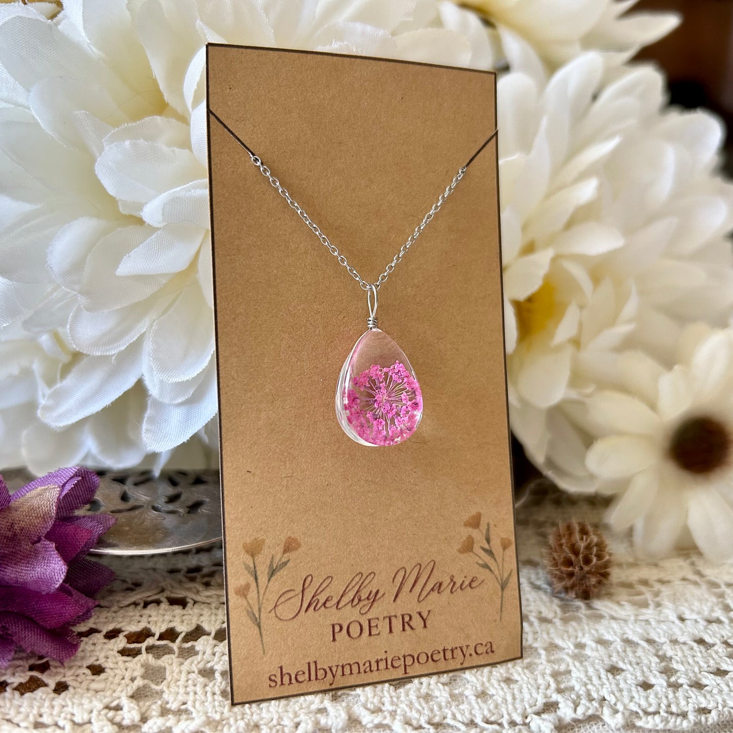 Pink Flower Necklace