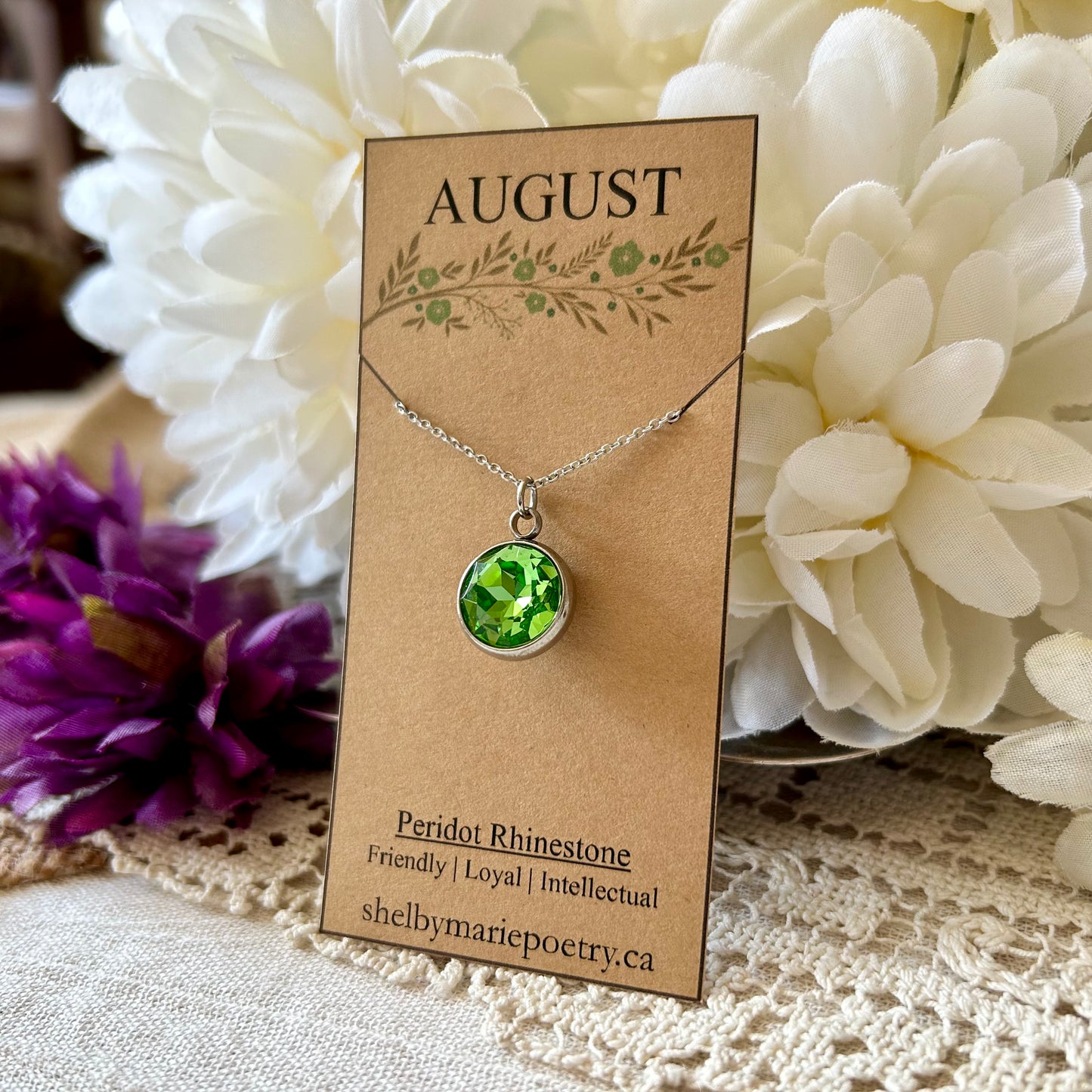 August Birthstone Necklace