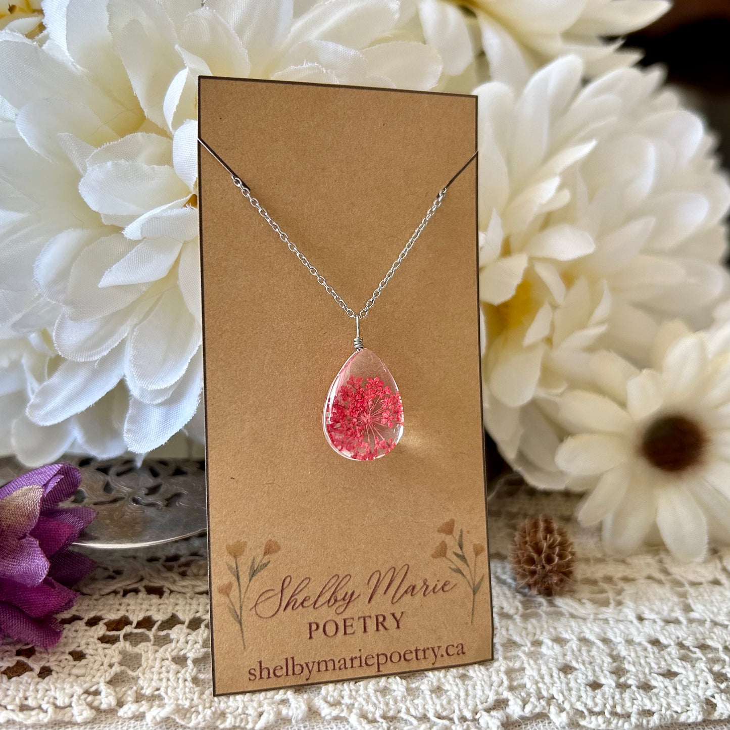 Red Flower Necklace