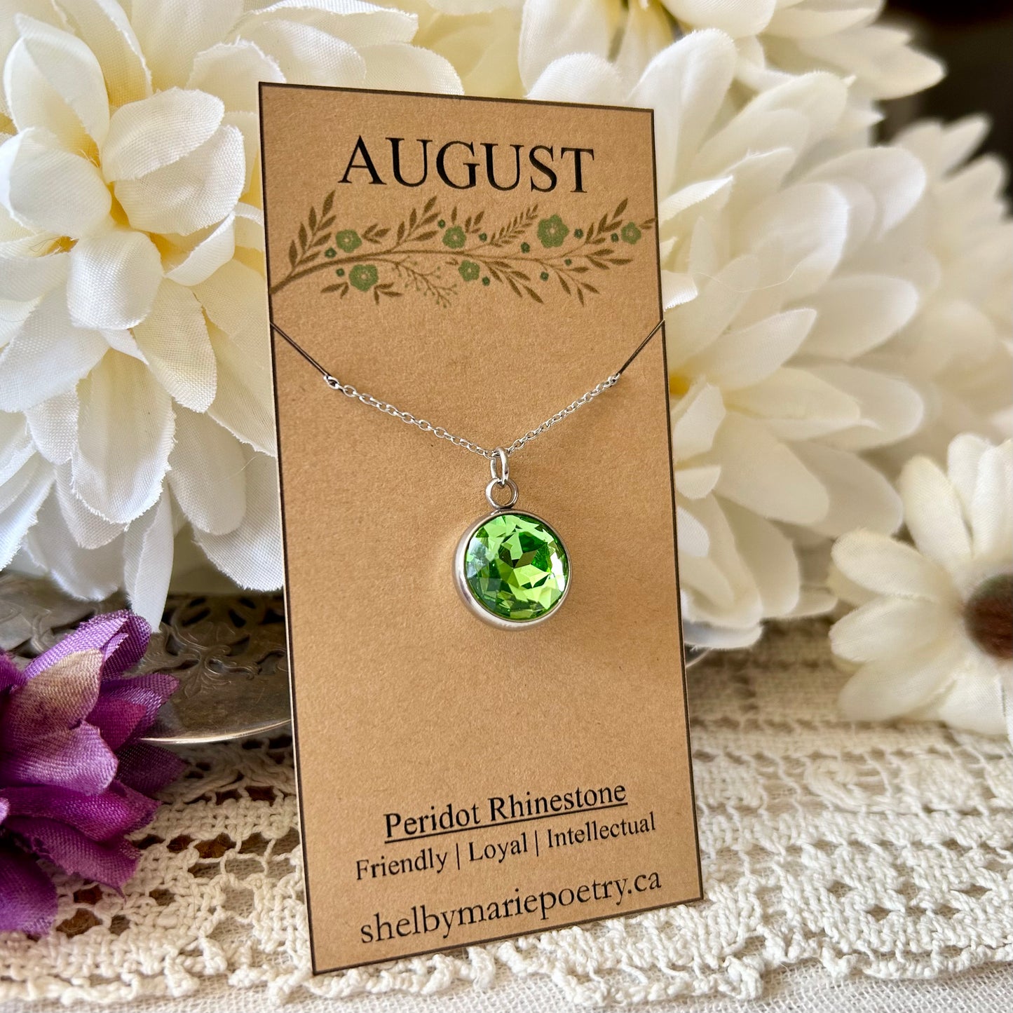 August Birthstone Necklace