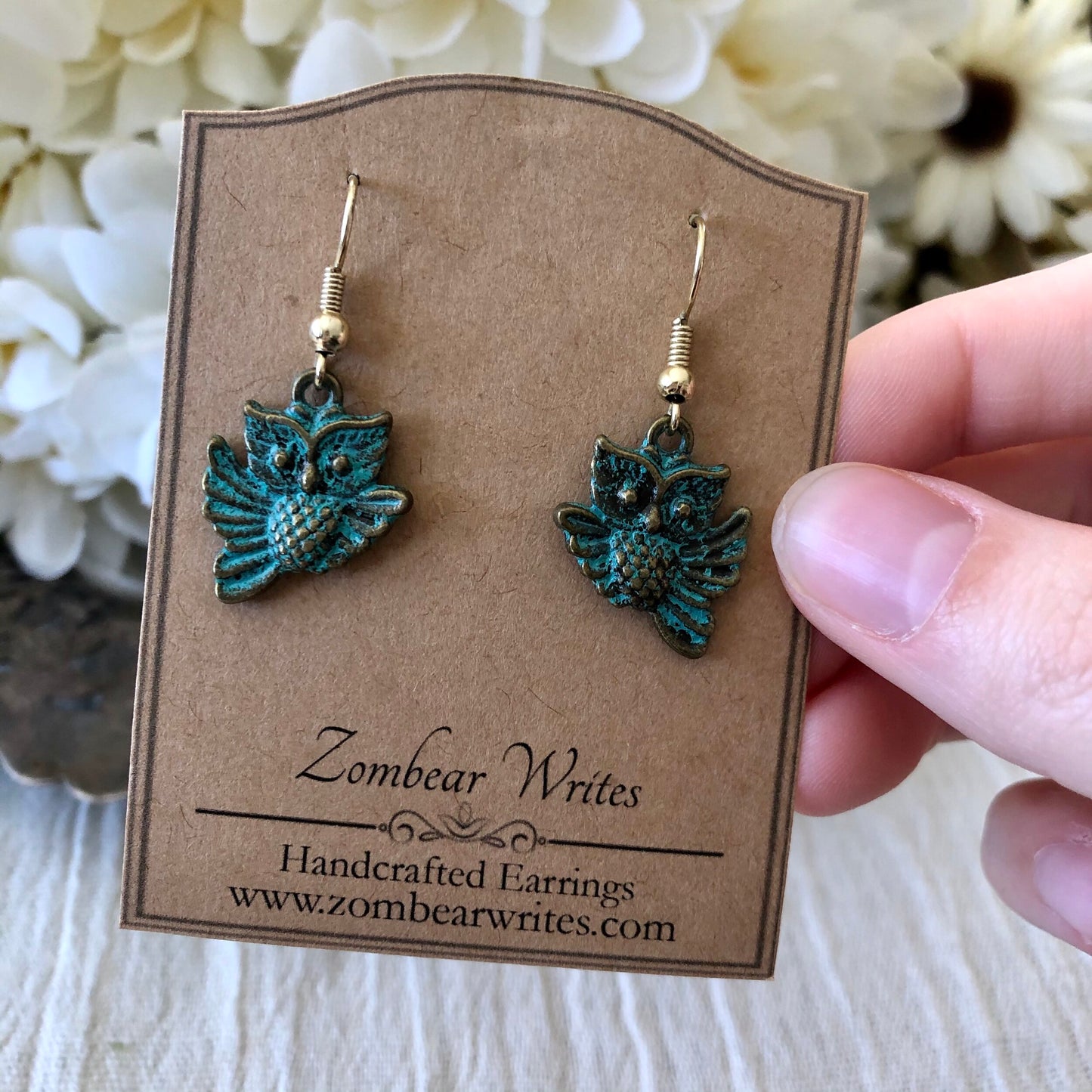 Patina Owl Earrings