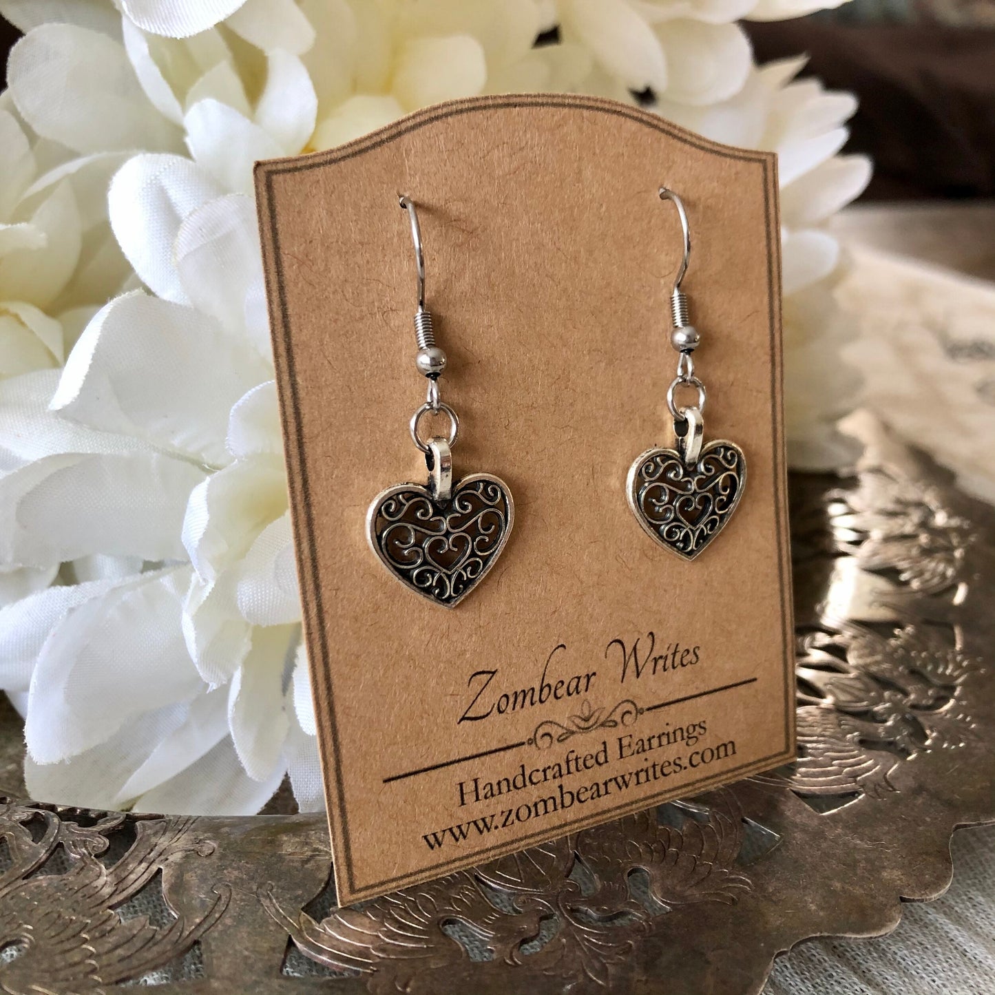 Filigree Heart Earrings