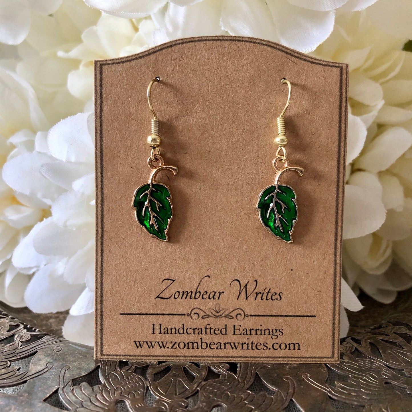 Green Leaf Earrings