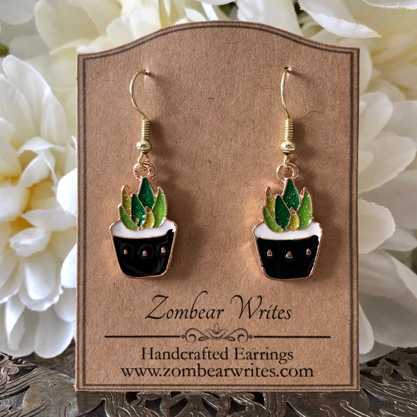 Cactus Earrings - Black