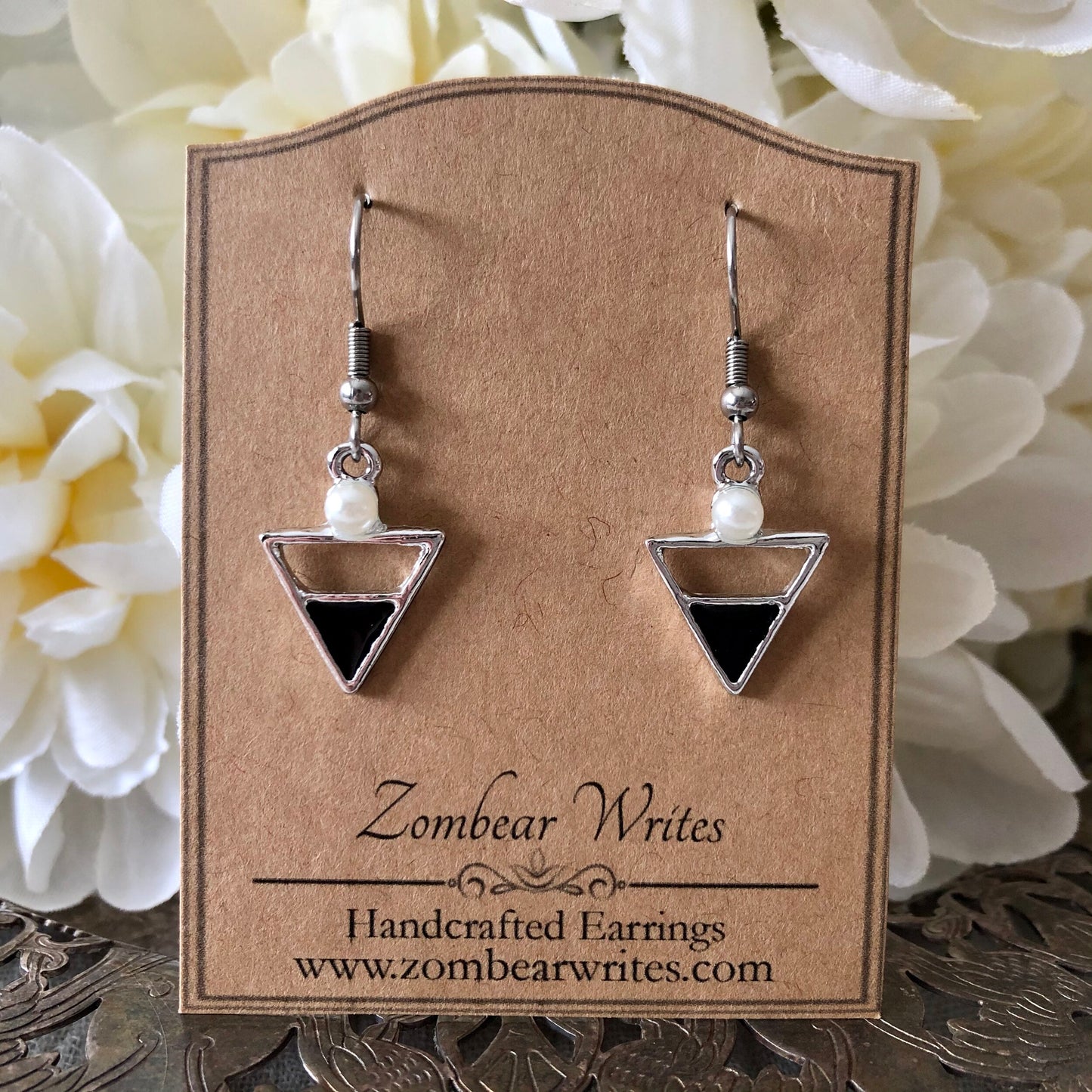 Silver Triangle Earrings