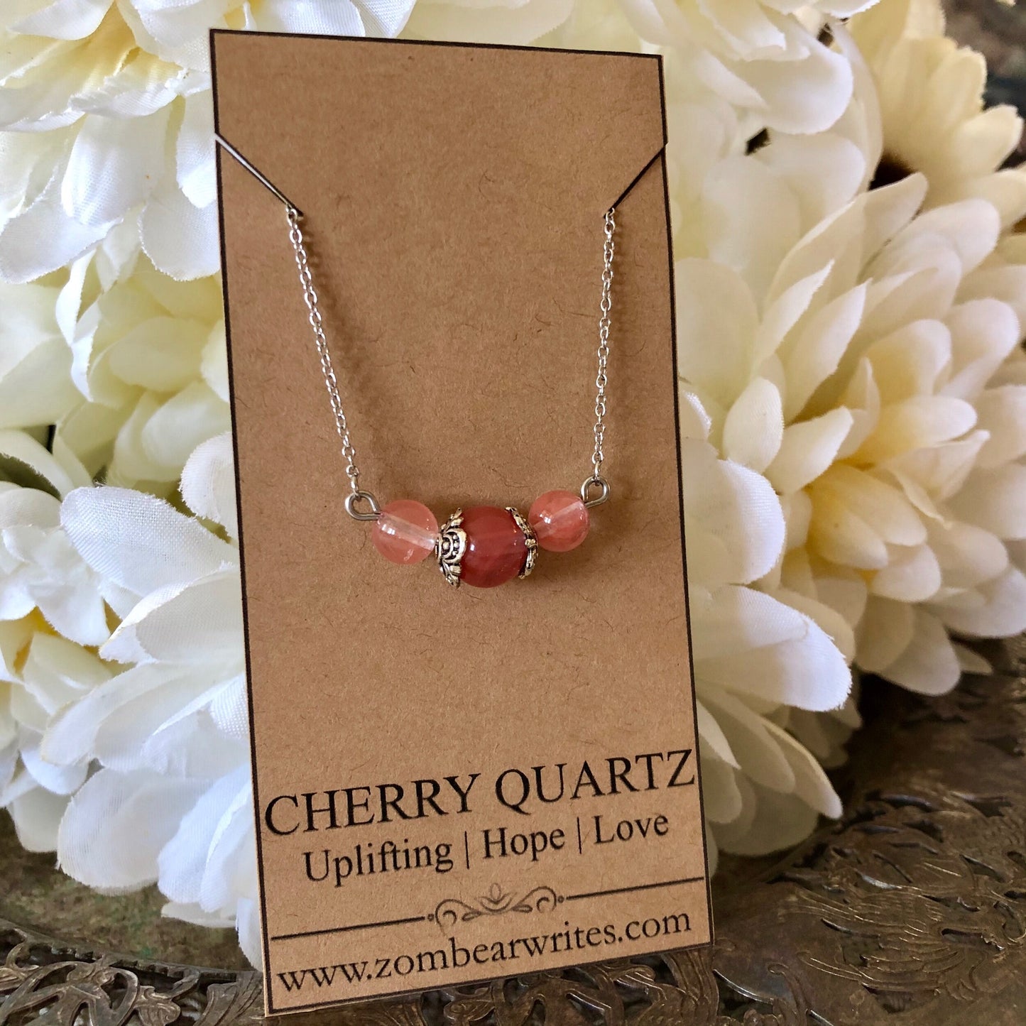 Cherry Quartz Natural Gemstone Necklace