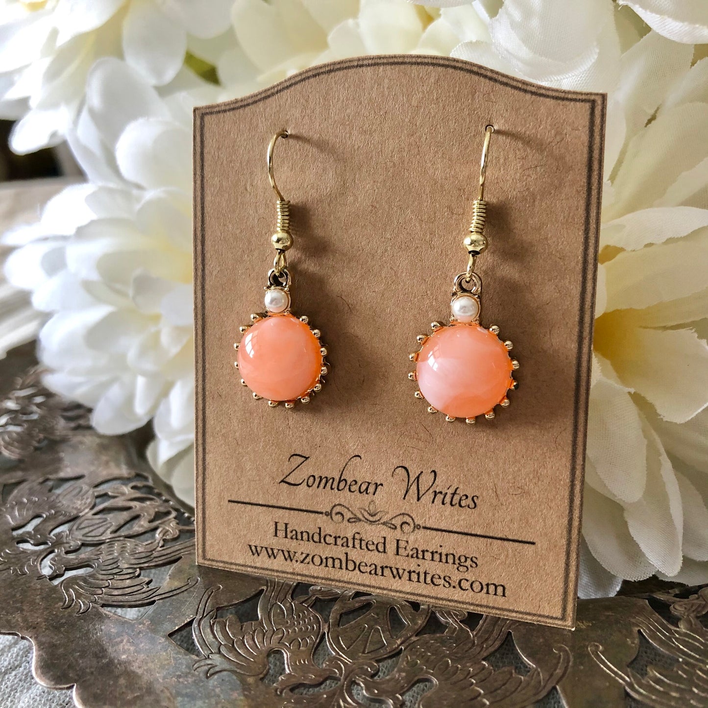 Coral Swirl Earrings