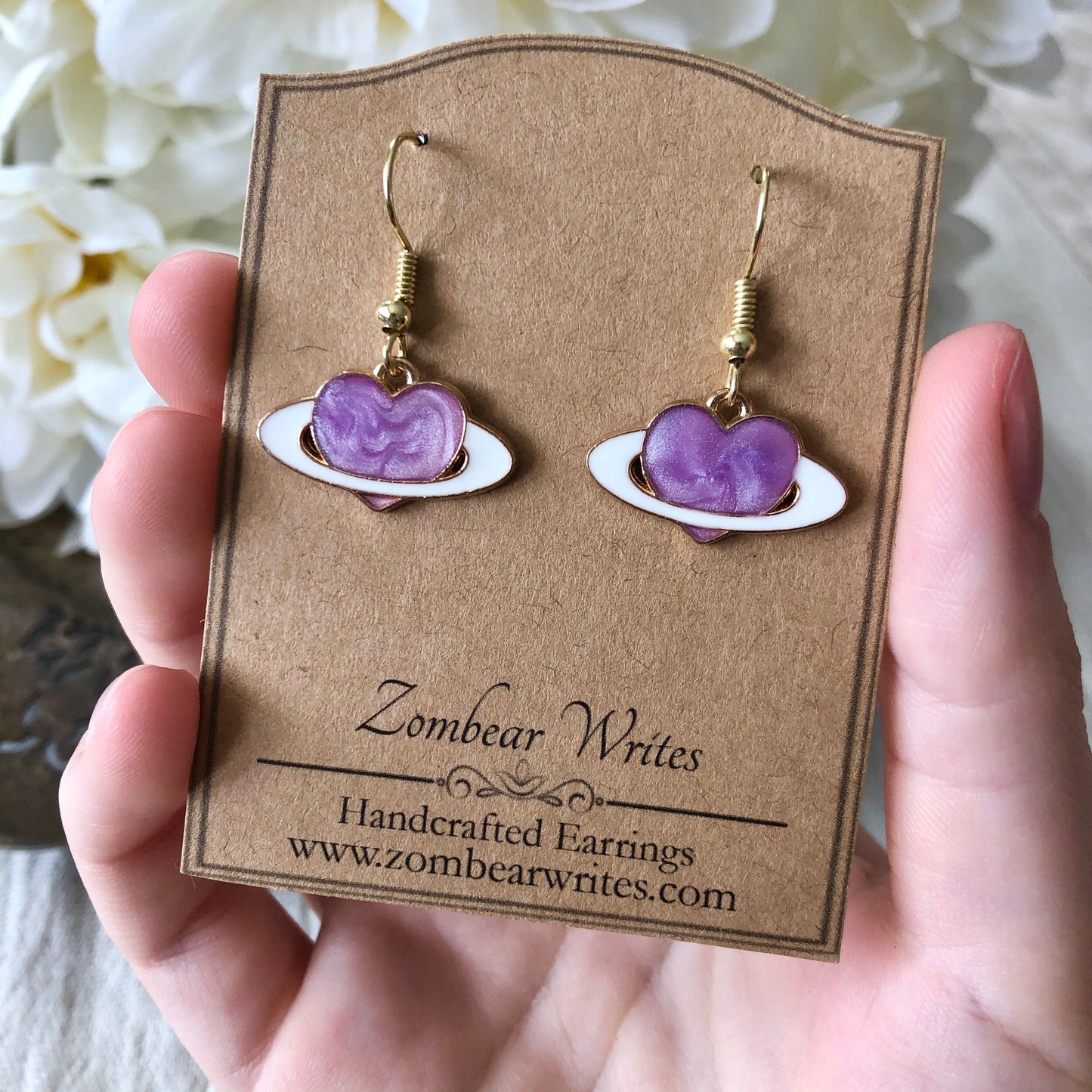 Purple Heart Earrings