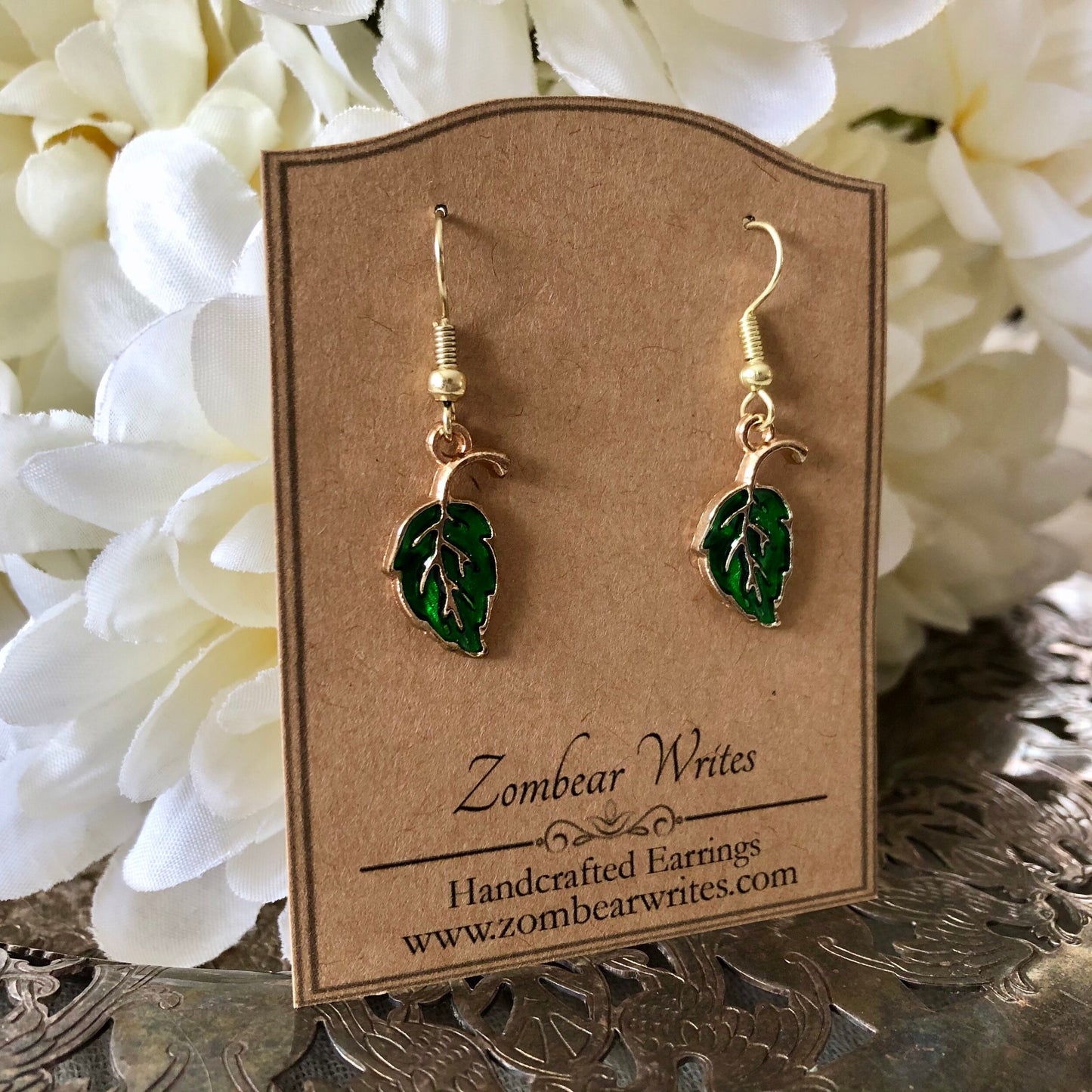 Green Leaf Earrings