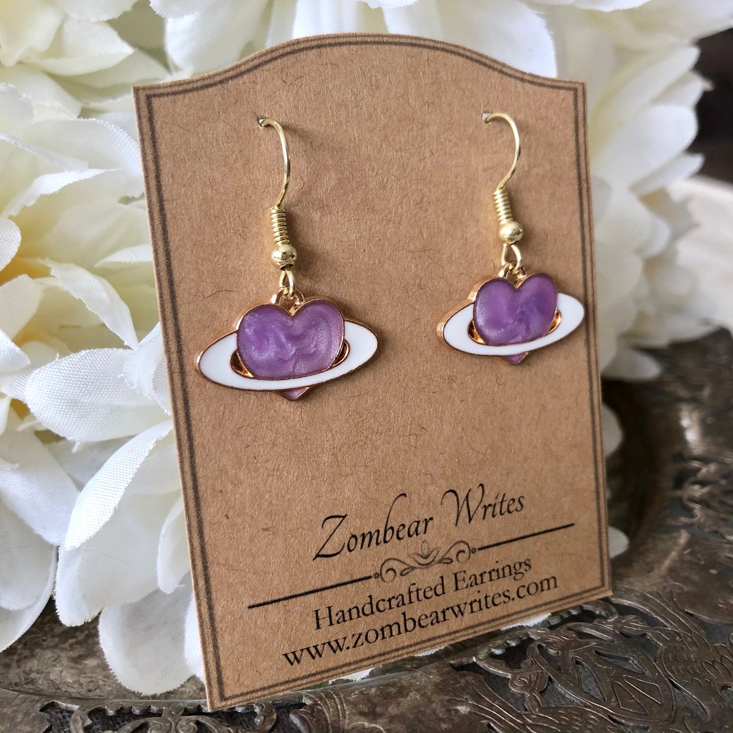 Purple Heart Earrings