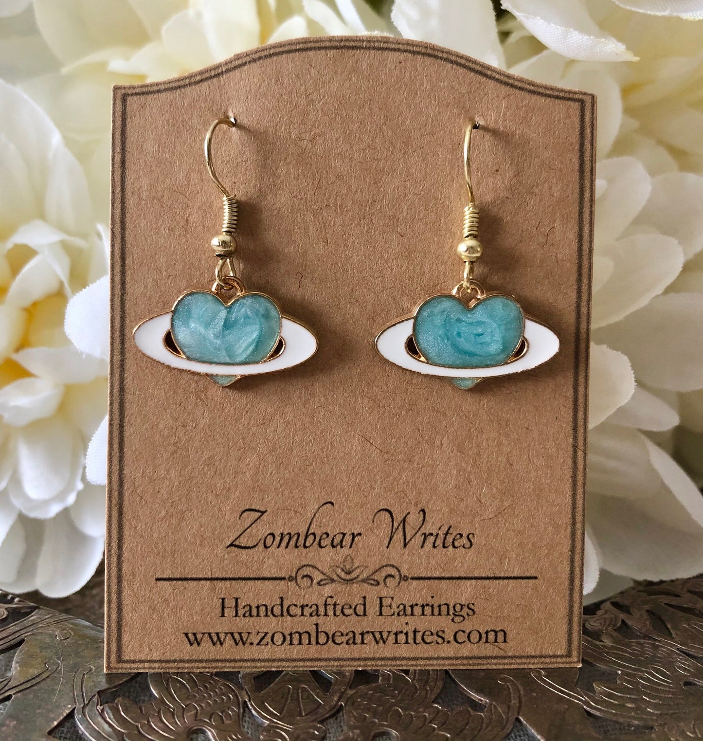 Blue Heart Earrings