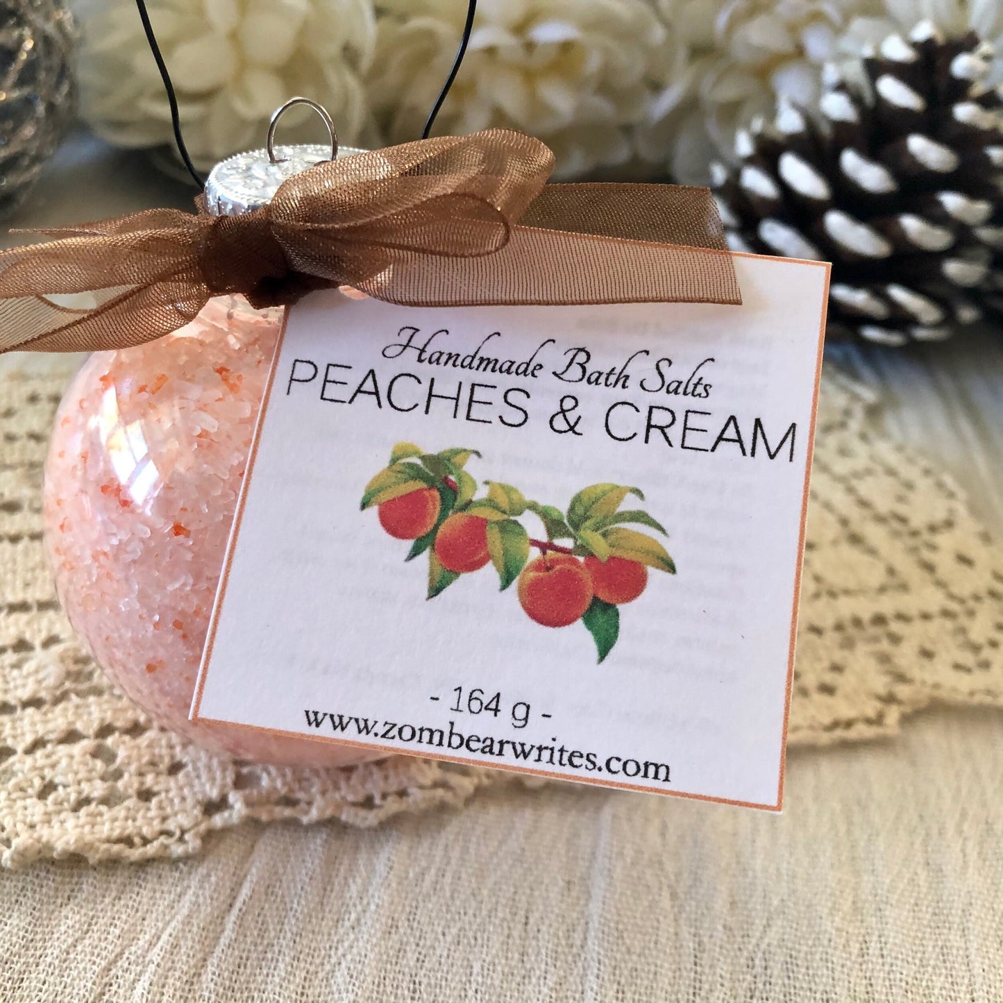 Peaches and Cream - Bath Salt Ornament