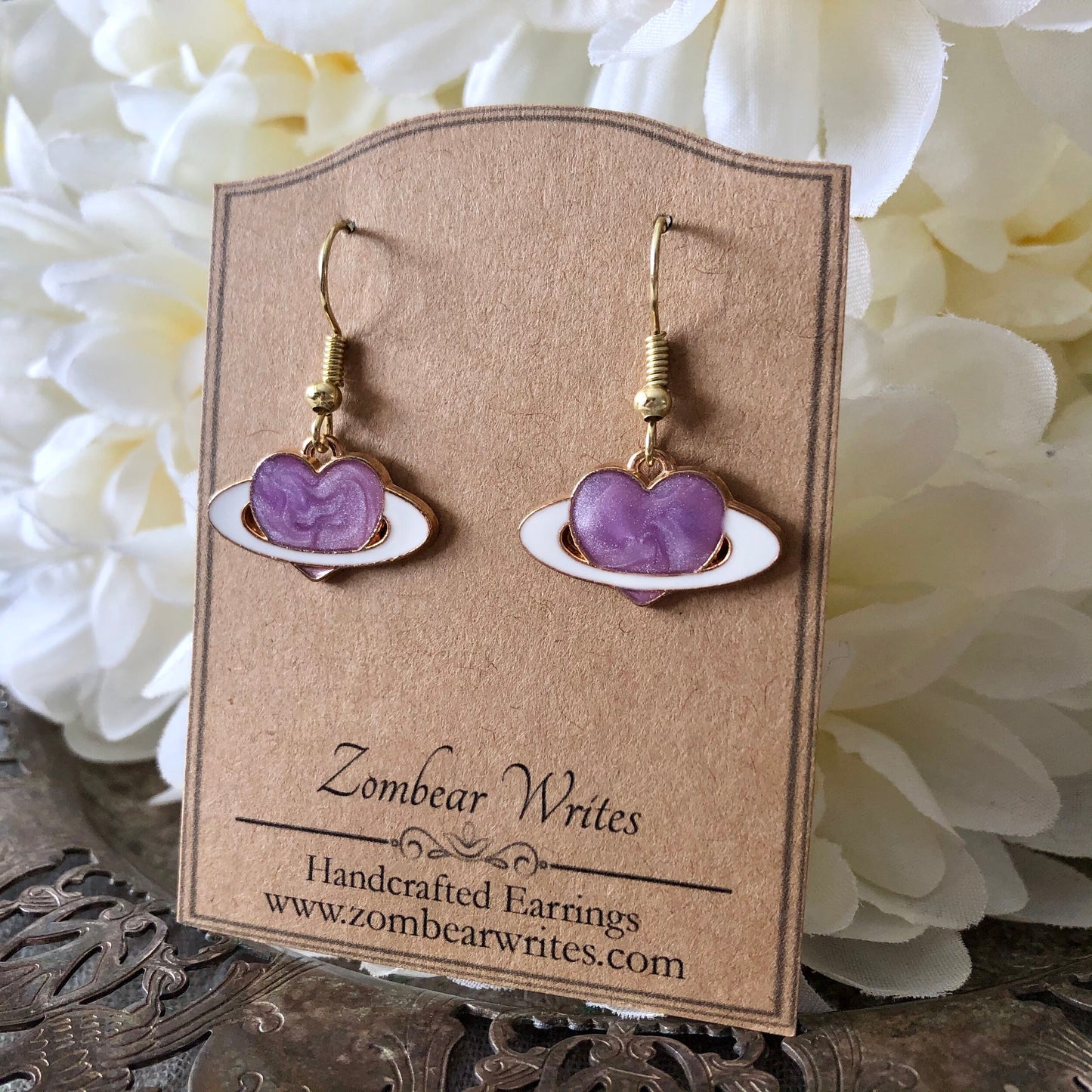 Purple Heart Earrings