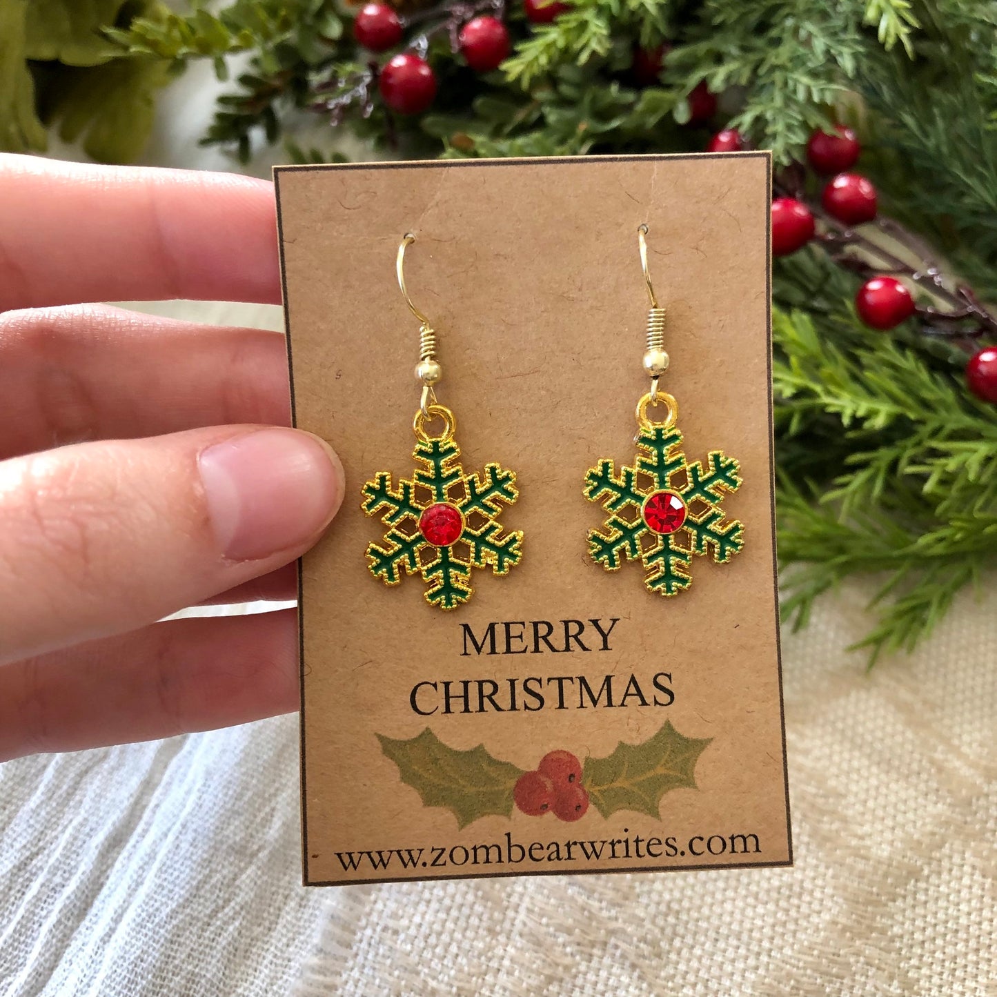 Gold Snowflake Earrings
