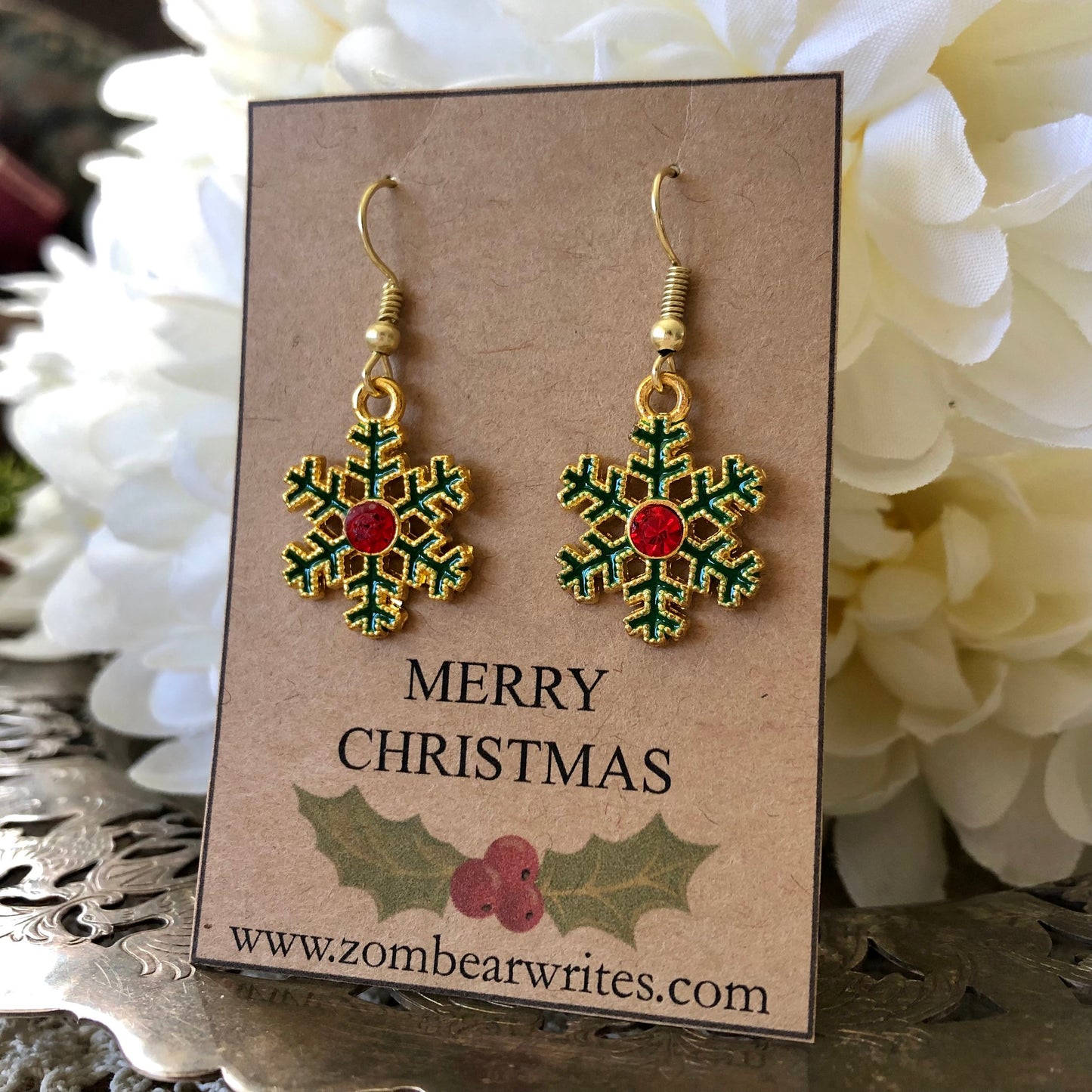 Gold Snowflake Earrings