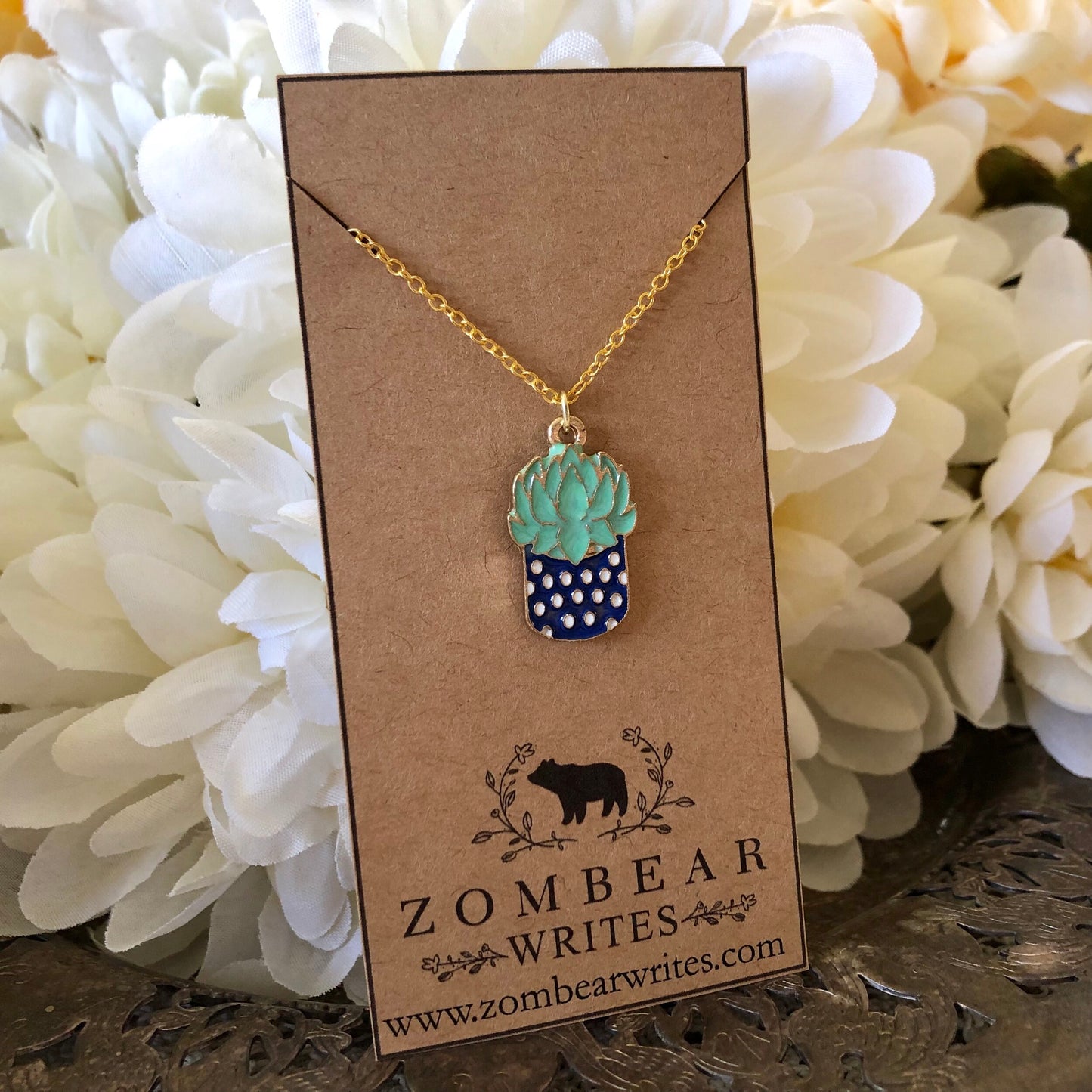 Cactus Necklace - Blue