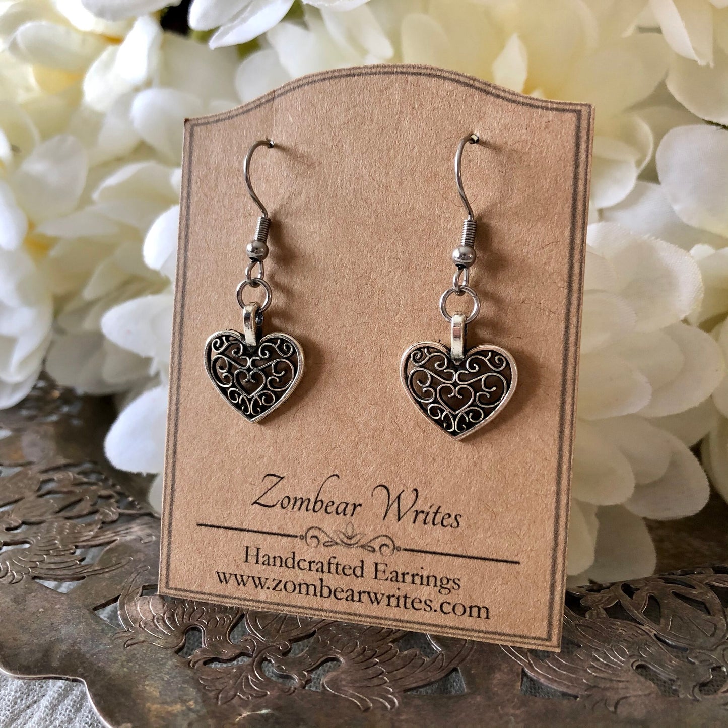 Filigree Heart Earrings