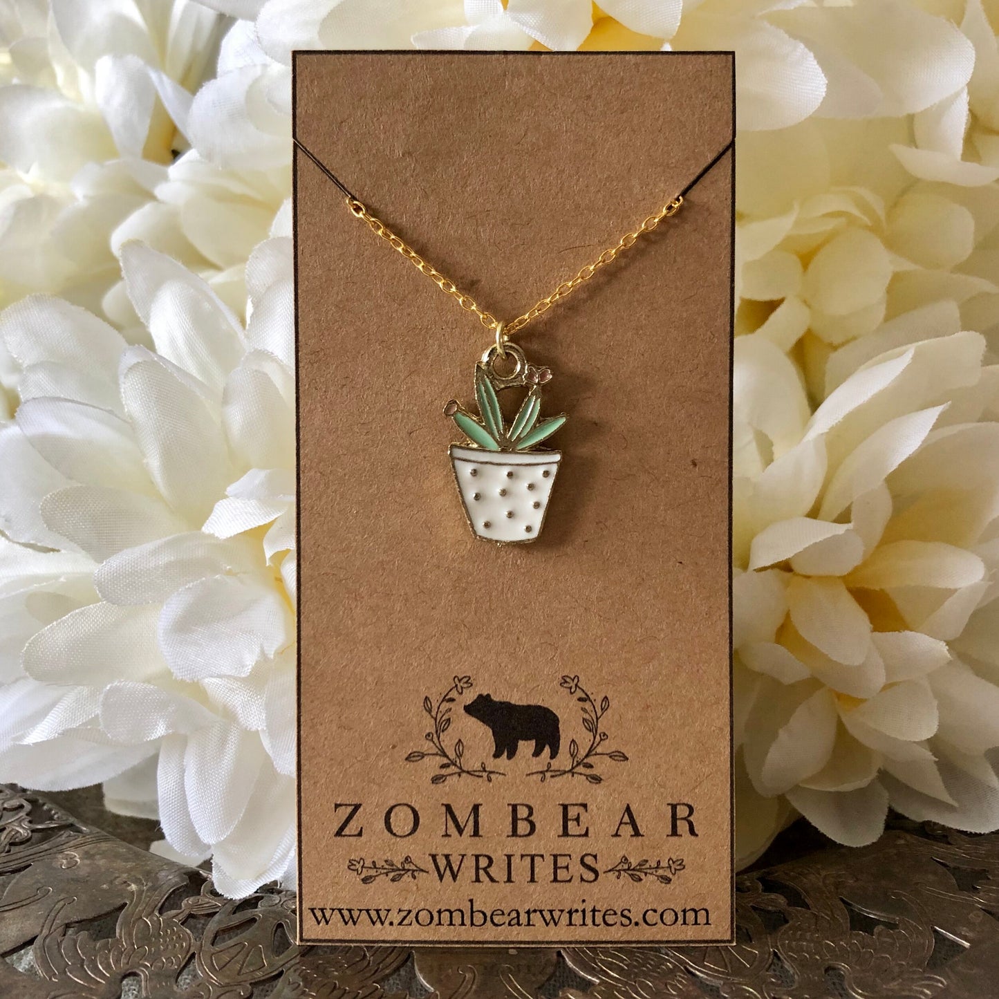 Cactus Necklace - White