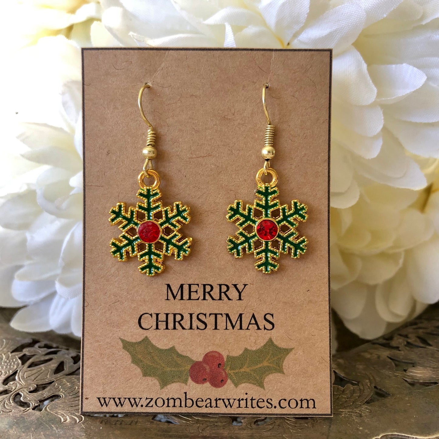 Gold Snowflake Earrings
