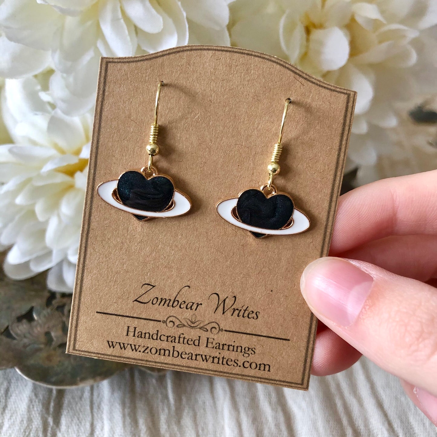Black Heart Earrings