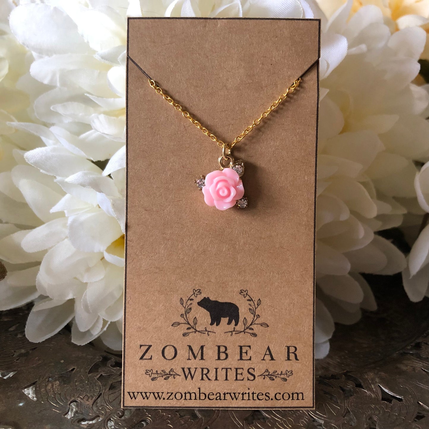 Pink Rose Necklace