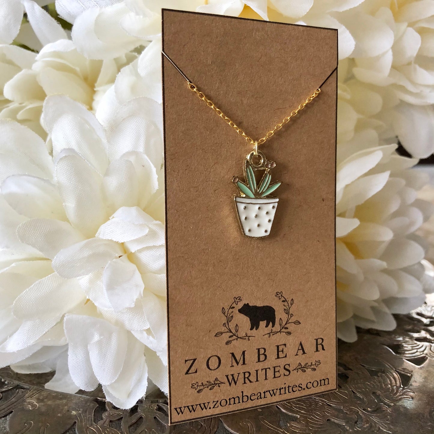 Cactus Necklace - White