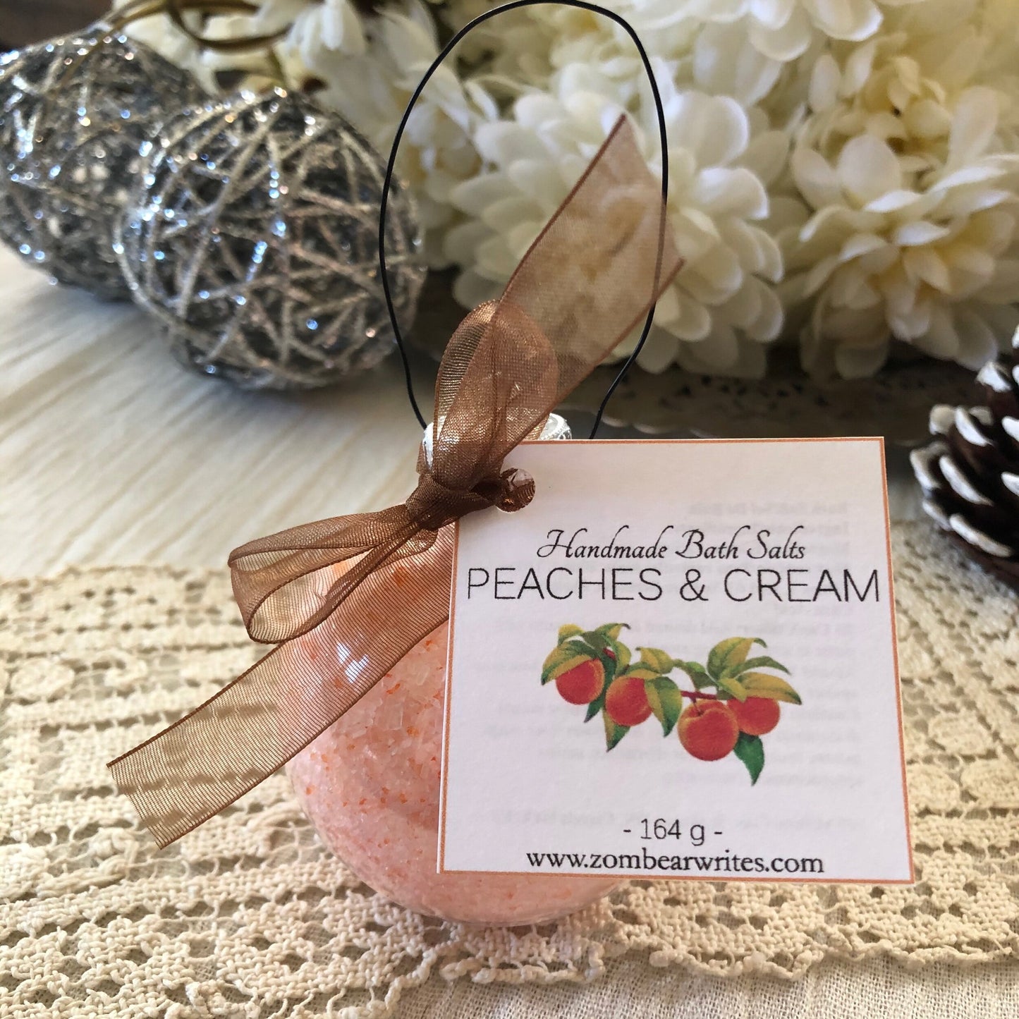 Peaches and Cream - Bath Salt Ornament