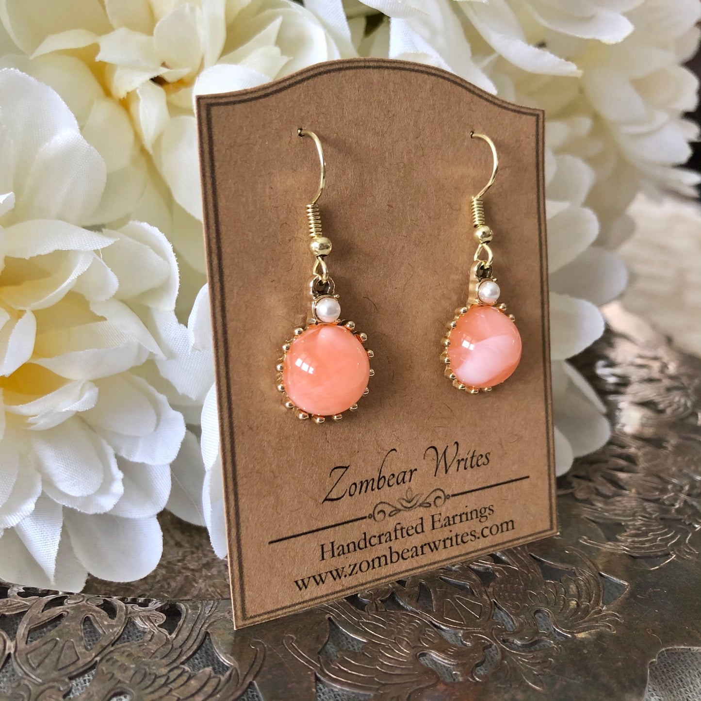 Coral Swirl Earrings