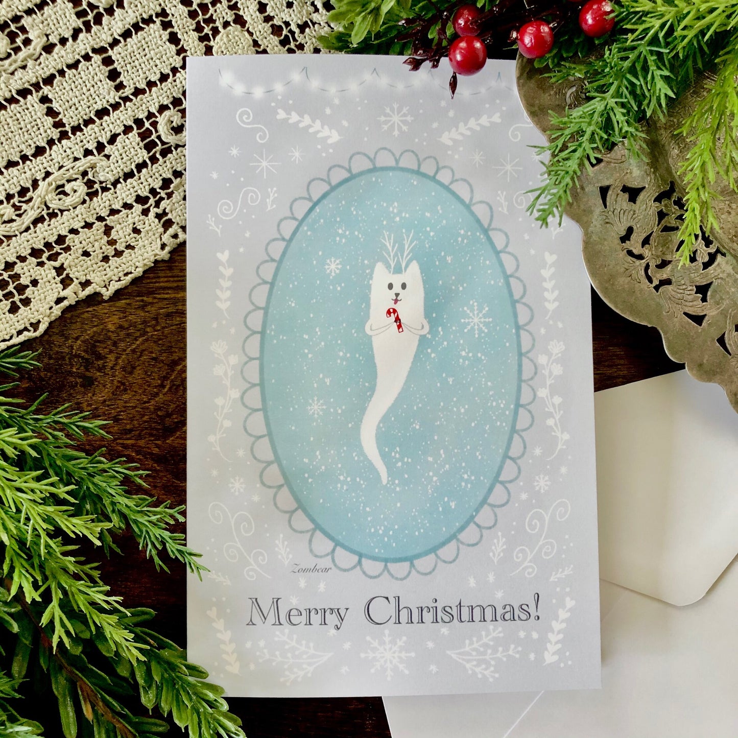 Ghost Cat Christmas Card Bundle
