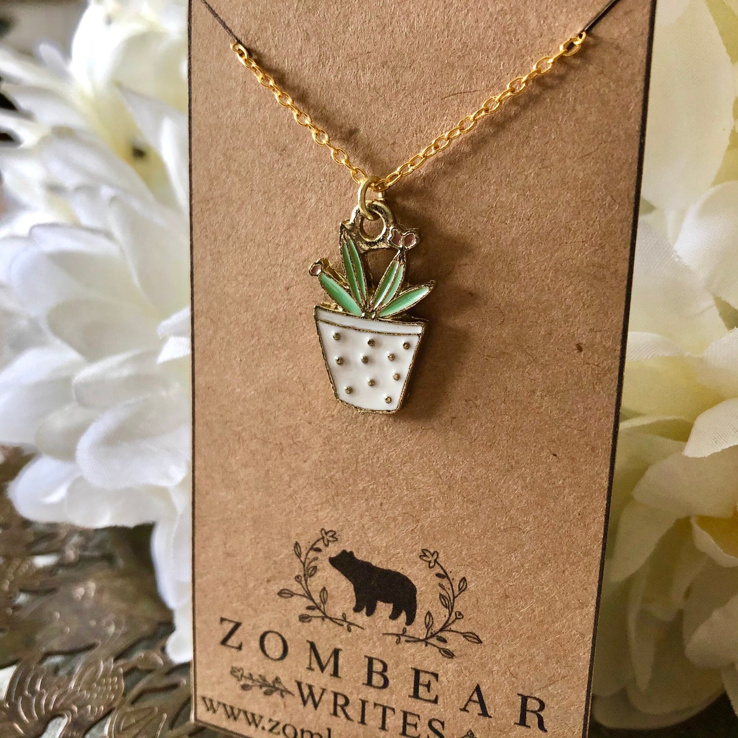 Cactus Necklace - White