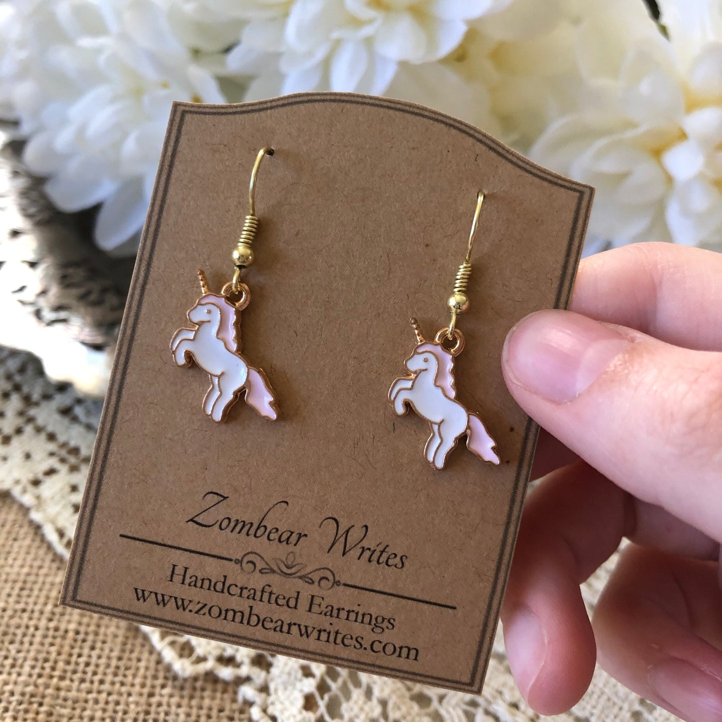 Pink Unicorn Earrings