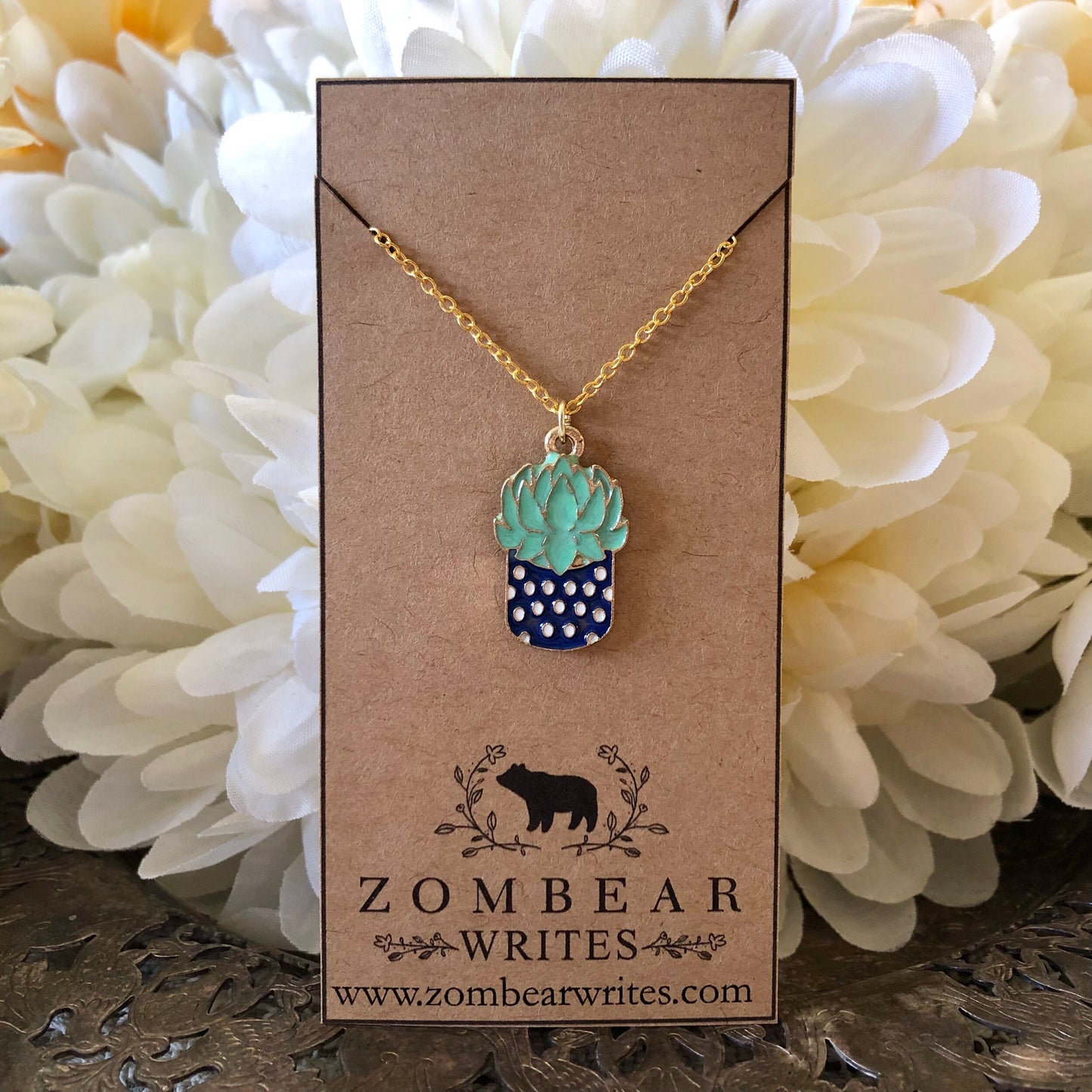 Cactus Necklace - Blue
