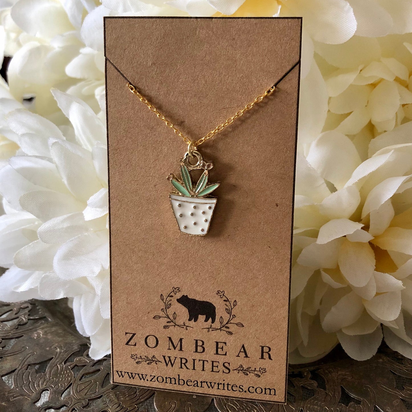 Cactus Necklace - White