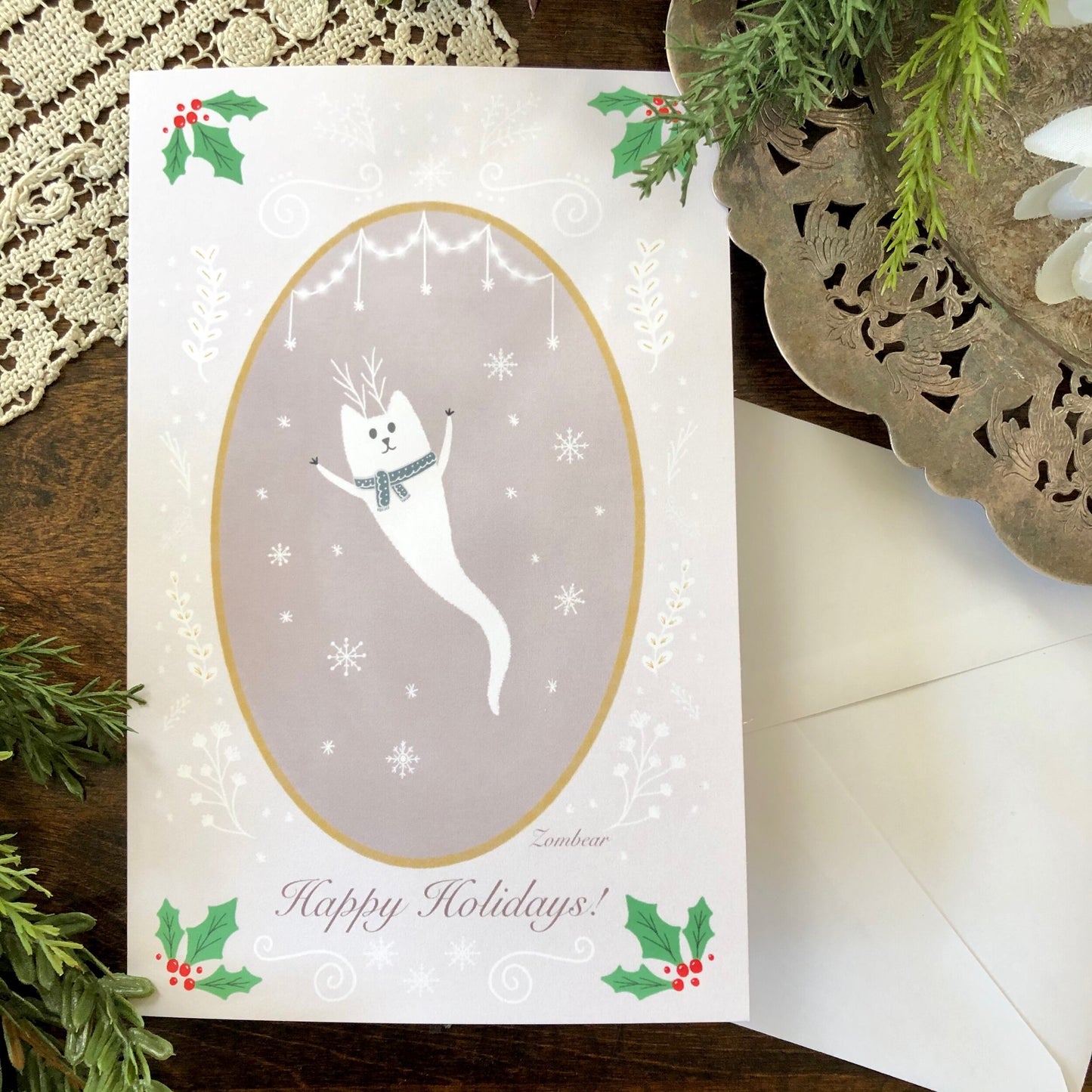 Ghost Cat Christmas Card Bundle
