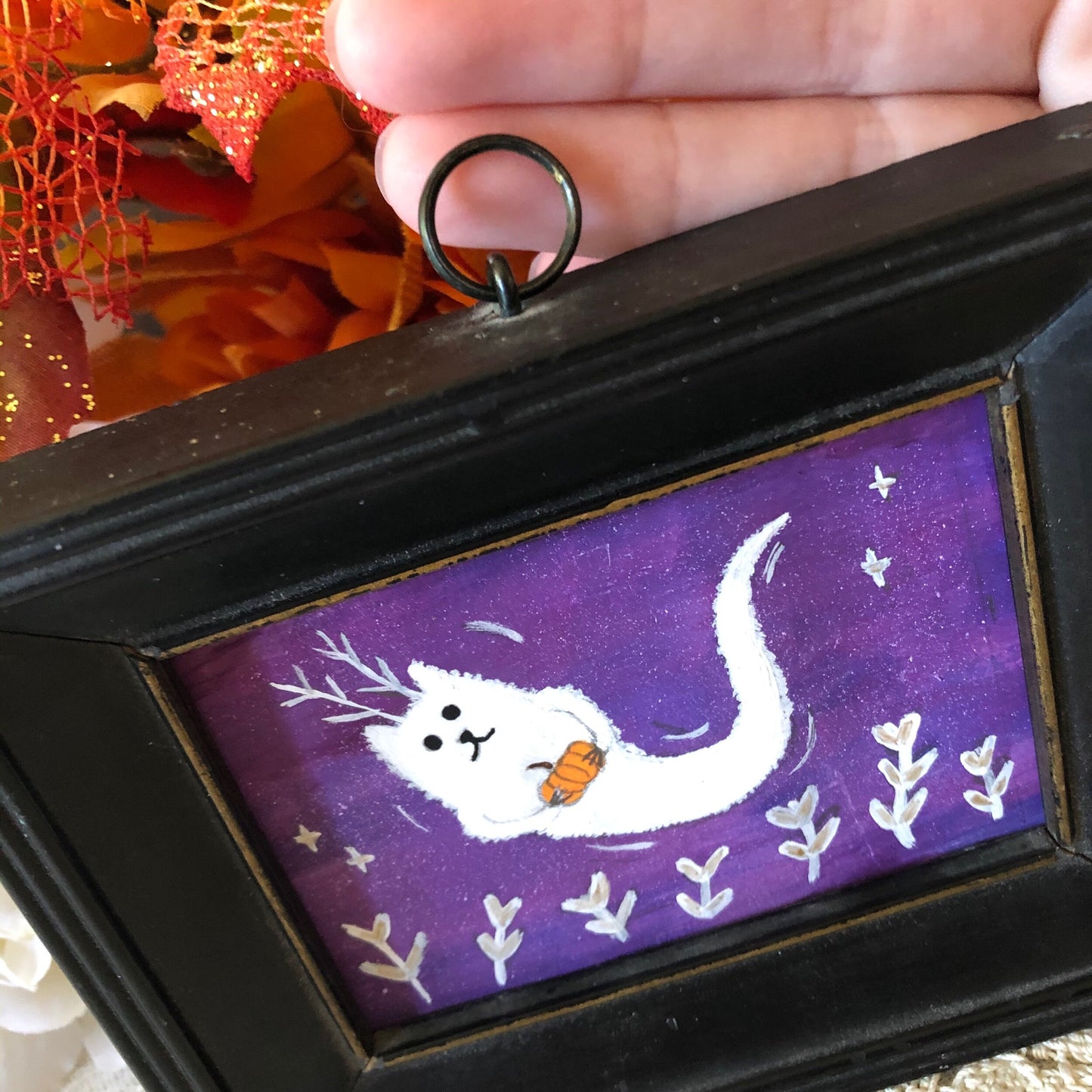Framed Original - Pumpkin Ghost Beasty Painting