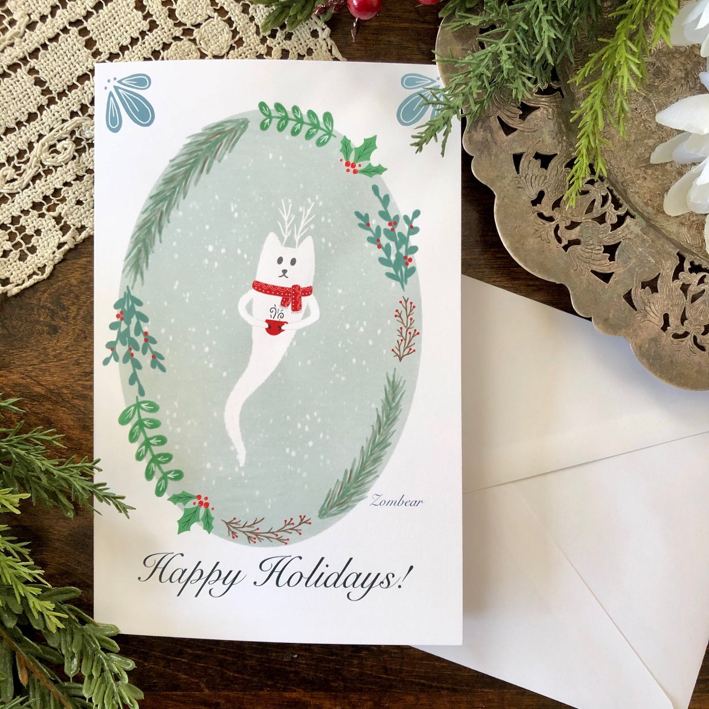 Ghost Cat Christmas Card Bundle