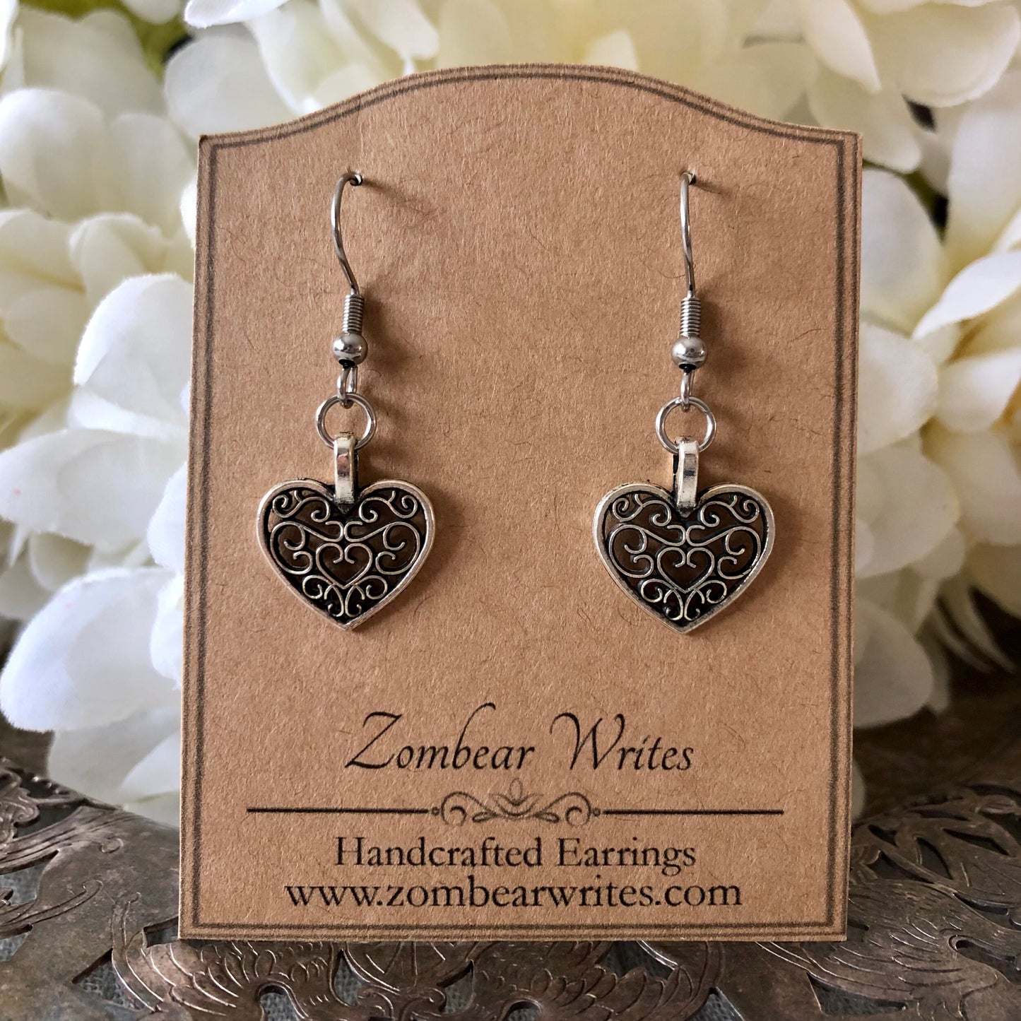 Filigree Heart Earrings
